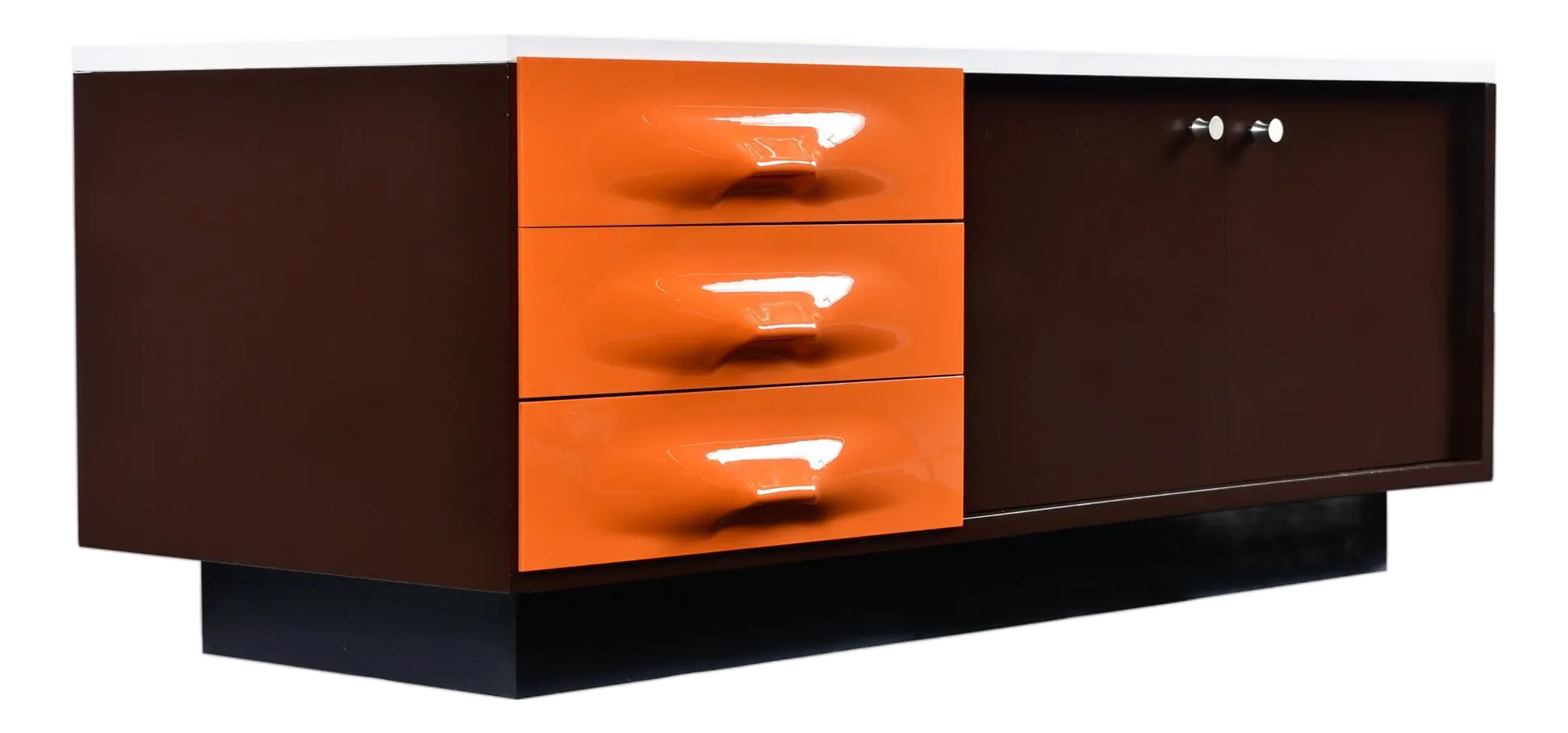 Brown Orange and White Df-2000 TV Stand Credenza from Raymond