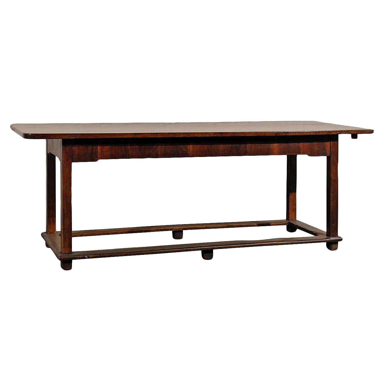 19th Century Italian Library Table of Walnut Wood With Straight Legs ...