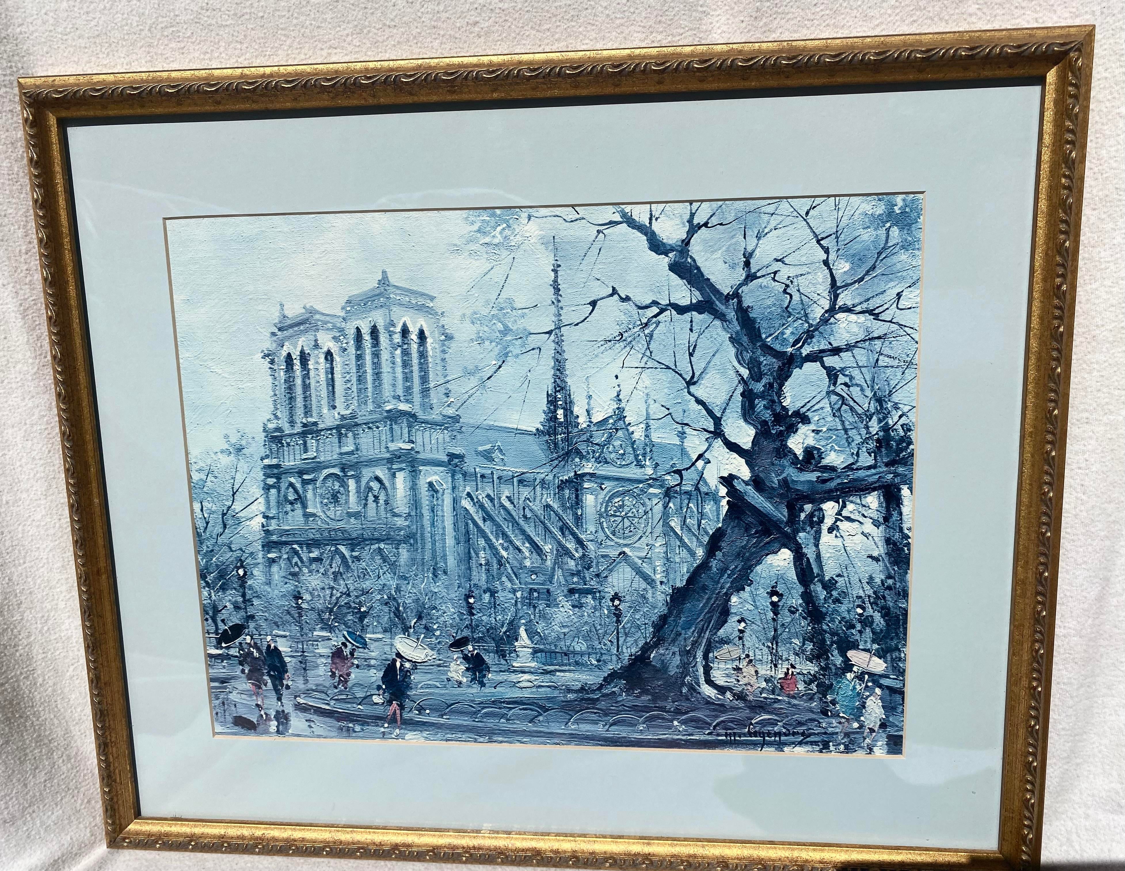 リメンブランス Remembrance アート art note Vintage Paris Notre Dame by Maurice Legendre, French Impressionist