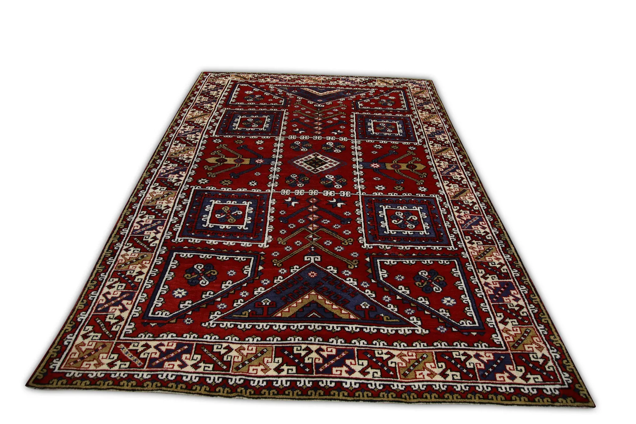 1960s Red Vintage Turkish Rug 6'10