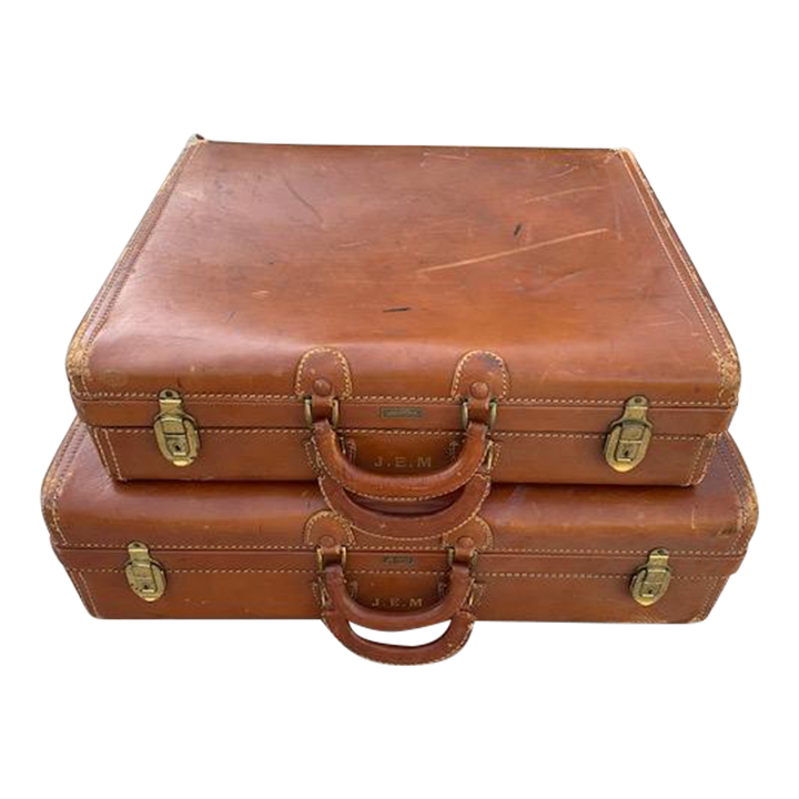 Mid 20th Century Vintage Distressed Leather Hartman Briefcase