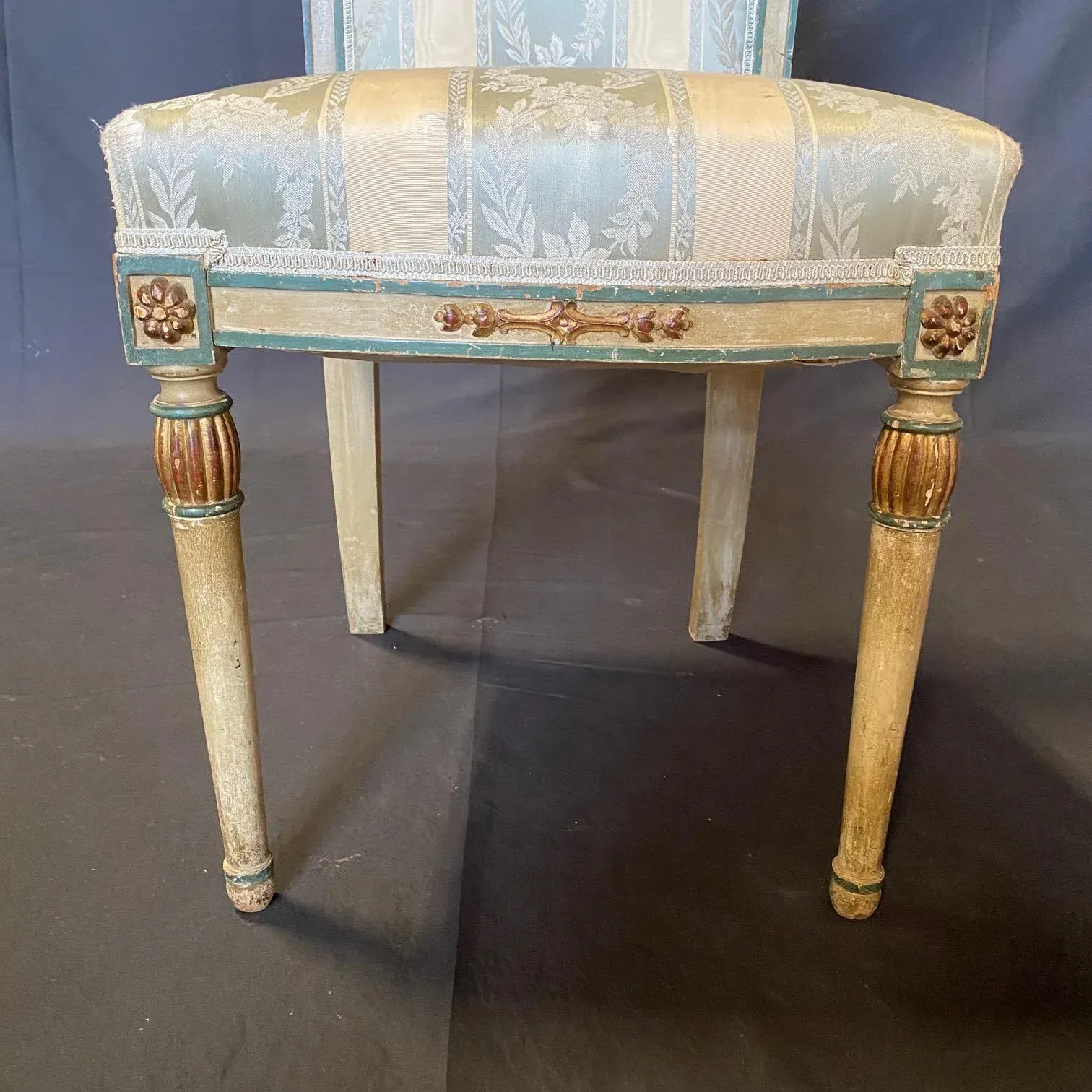 French Neoclassical Painted Louis XVI Side Chairs -A Pair