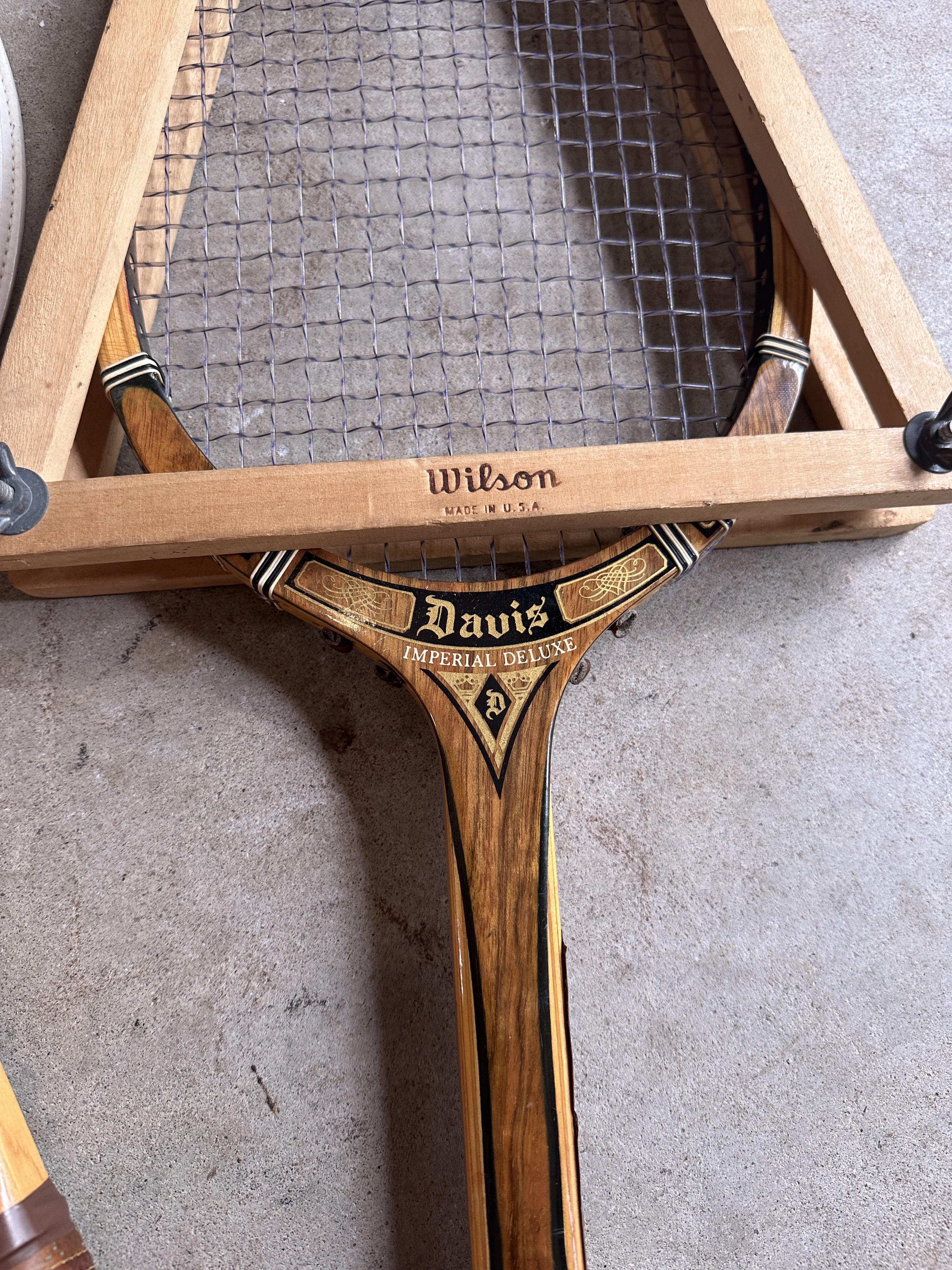 Raquette de tennis en bois impériale TAD Davis vintage, décoration éclectique, souvenirs sportifs, décoration sportive, objet de collection sportif - France