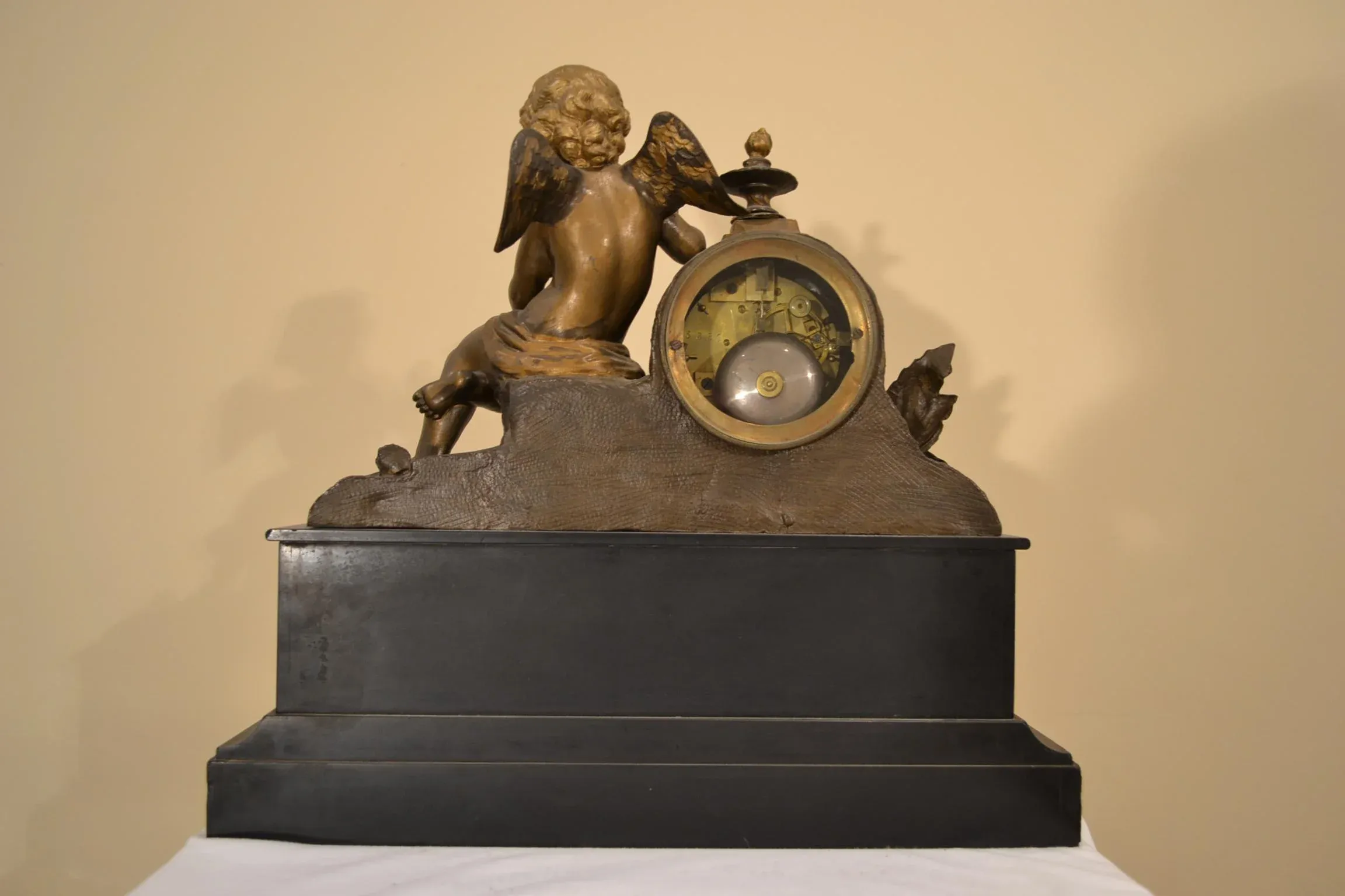 Antique Clock Late 19th Century Japy Freres Cherub Mantel | Chairish
