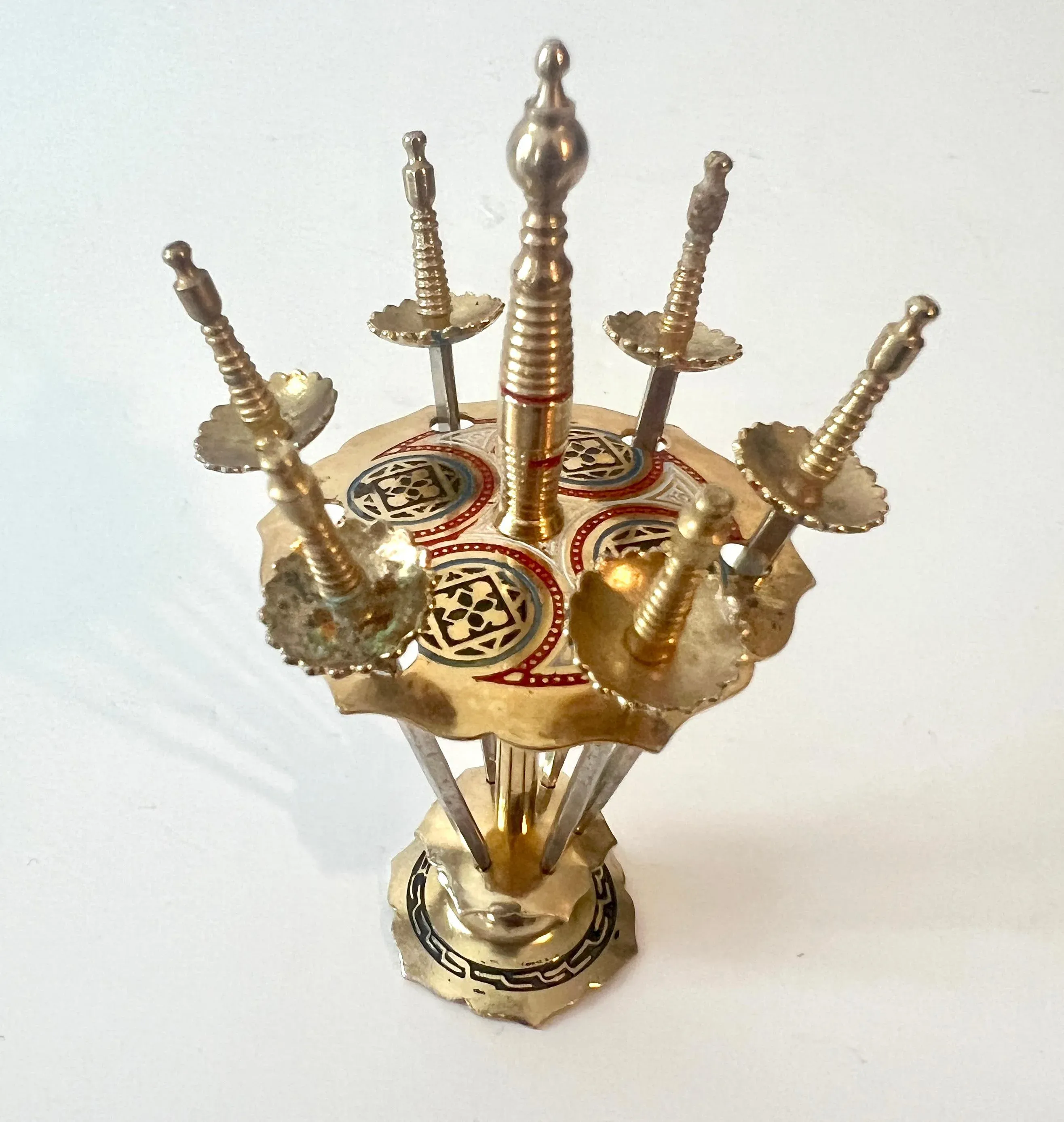 Set of 6 Mid Century Cocktail Picks swords with Stand | Chairish