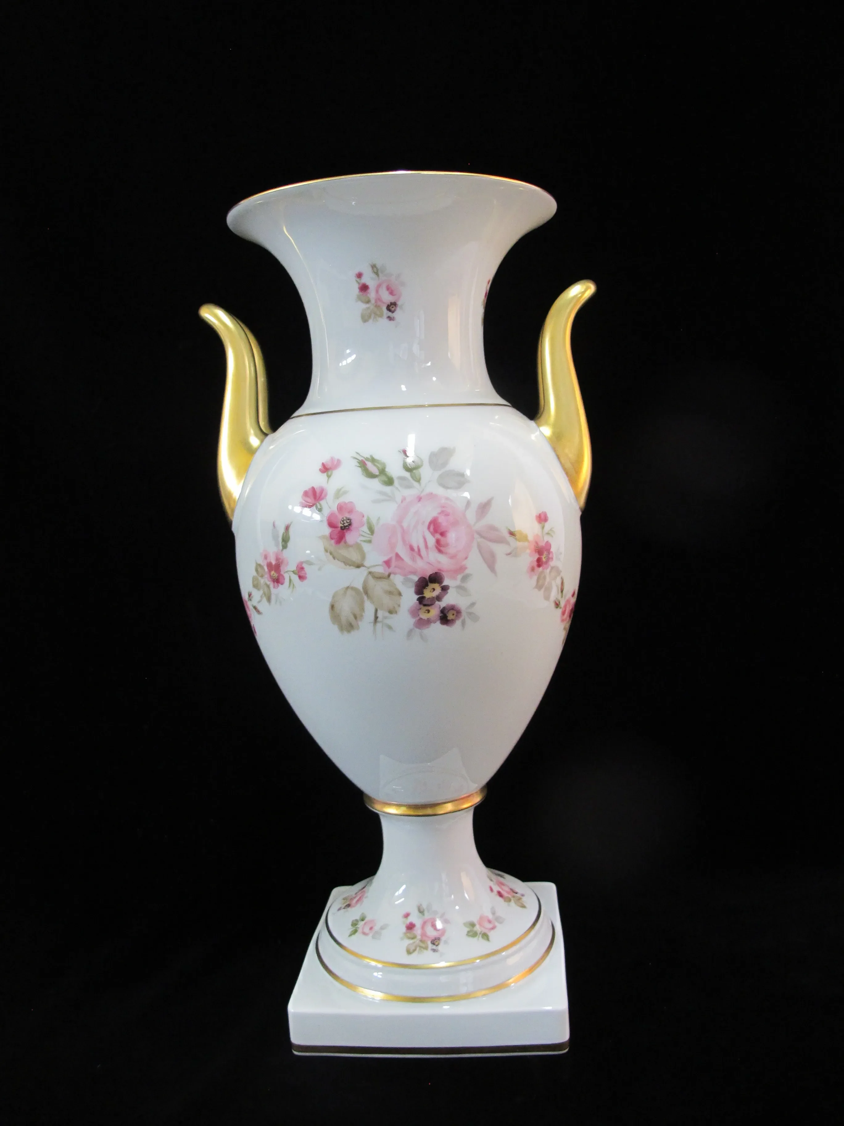 Hutscehnreuther German Hand Painted Porcelain Urn Shaped Floral Vase main image 1