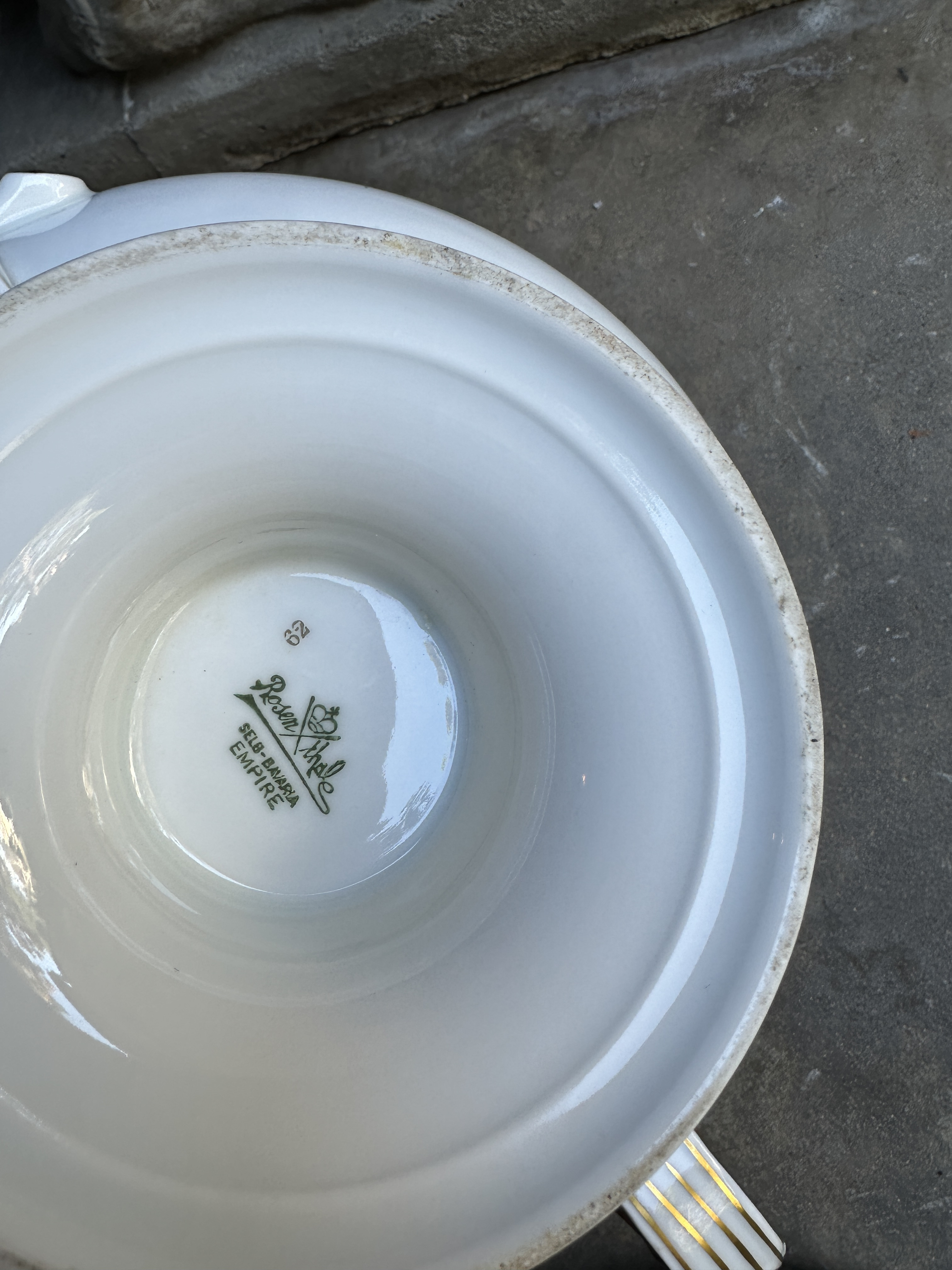 Antique Rosenthal Selb-Bavaria “Empire” Pedestal Bowl With Ram