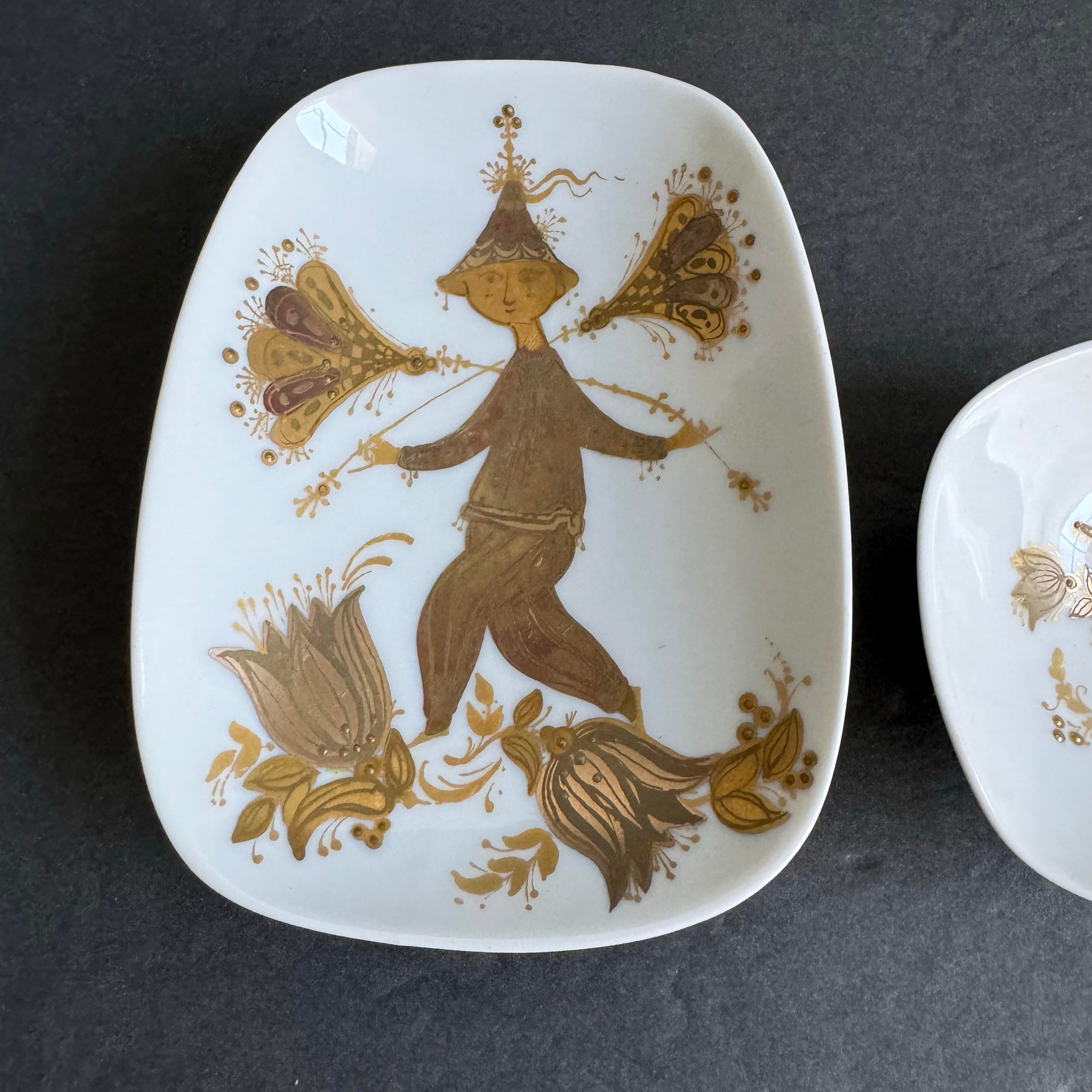 Rosenthal Bjorn Wiinblad Quatre Couleurs Trinket Dishes Small Gold