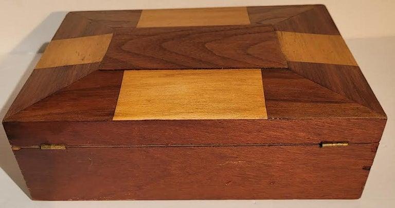 19th C Inlaid Wood Jewelry Box