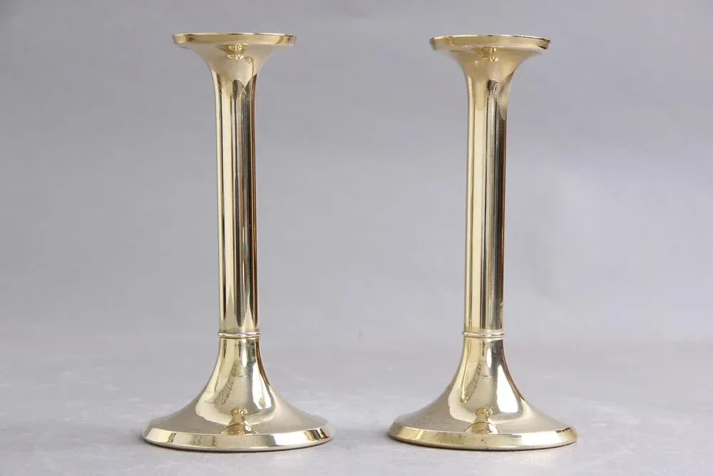 Vintage Danish Candlesticks in Brass by G. V. Harnisch Eftf, 1970s, Set of 2