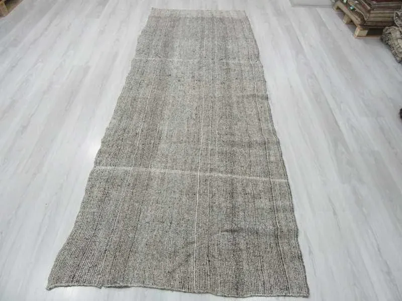 Vintage Gray Kilim Runner Rug - 3\'10\