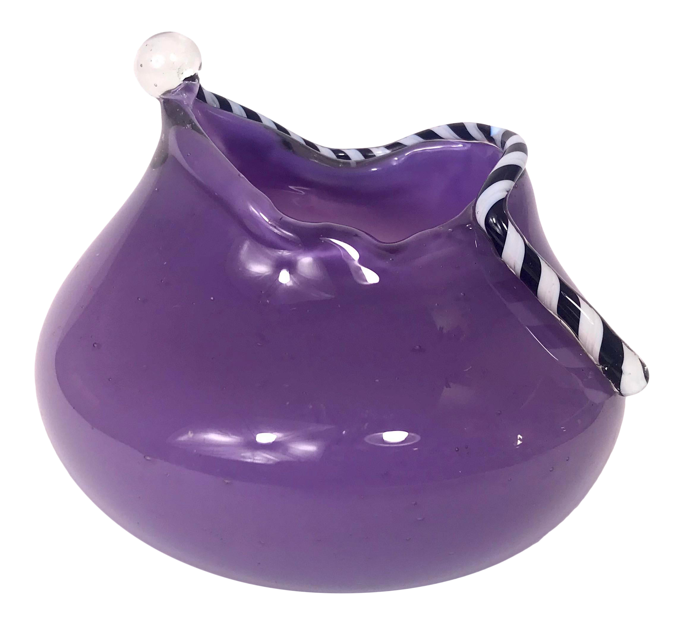 1987 Memphis Style Purple Art Glass Vase by Jercich Chairish