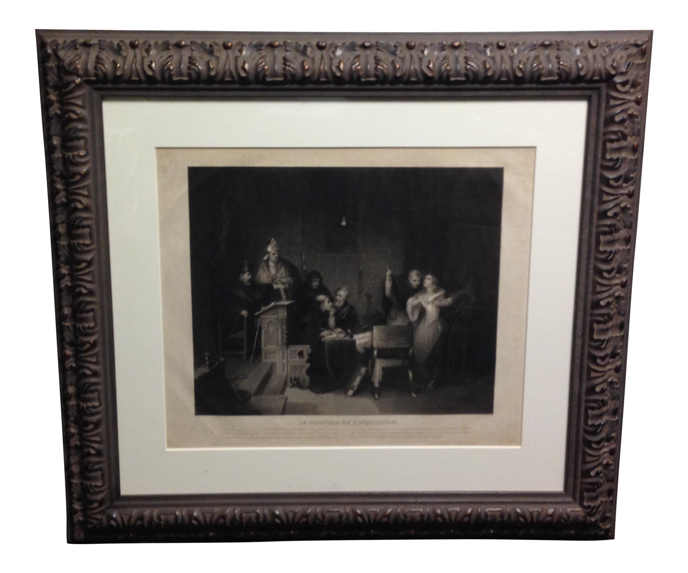 19th Century Engraving, Spanish Inquisition Chairish