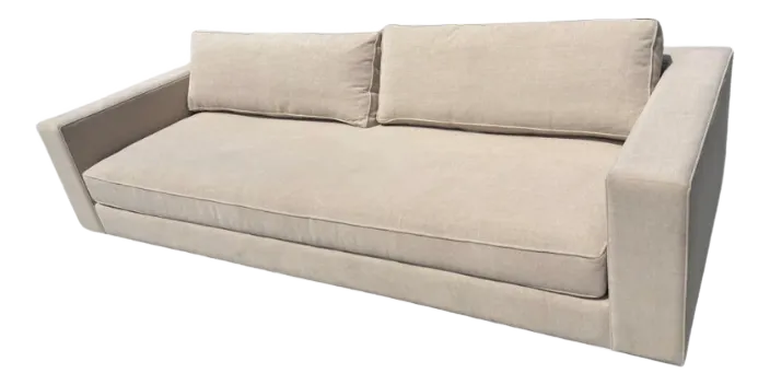 Rh Maddox Bench-Seat Sofa Down Feather Fill in Sand Performance