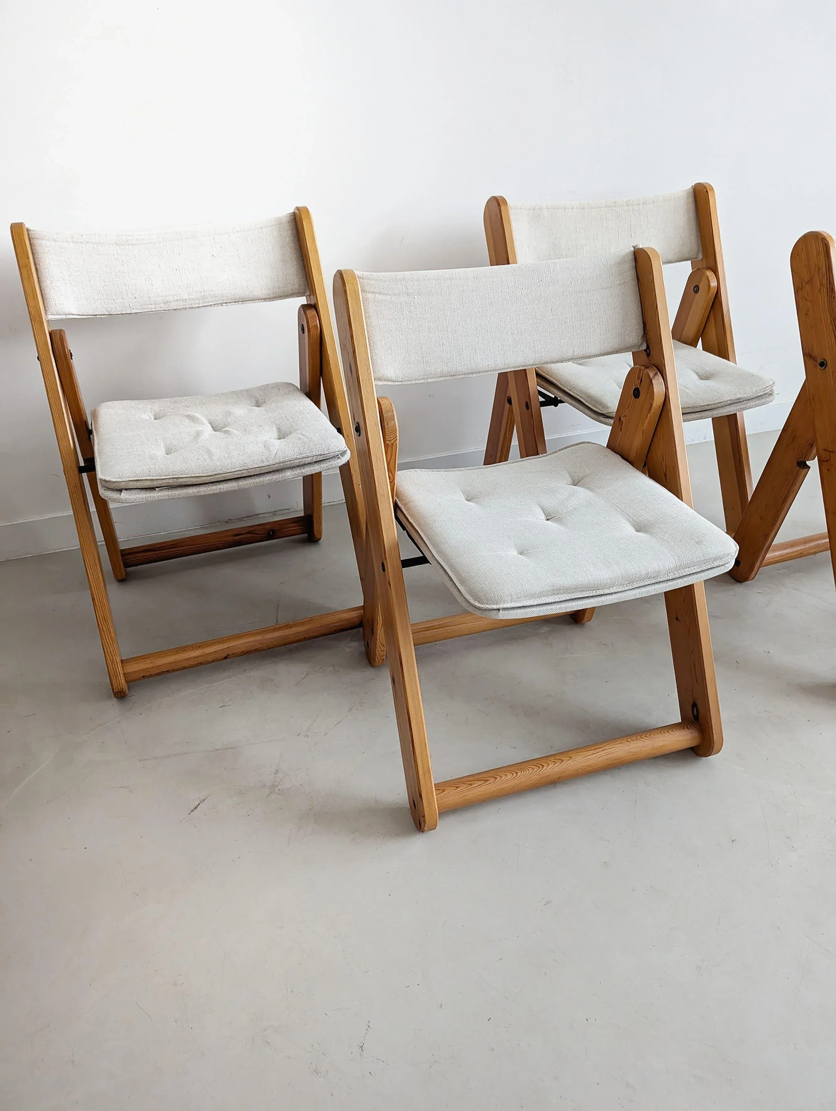 Kon-Tiki Folding Chairs by Gillis Lundgren for Ikea, 1970s, Set of