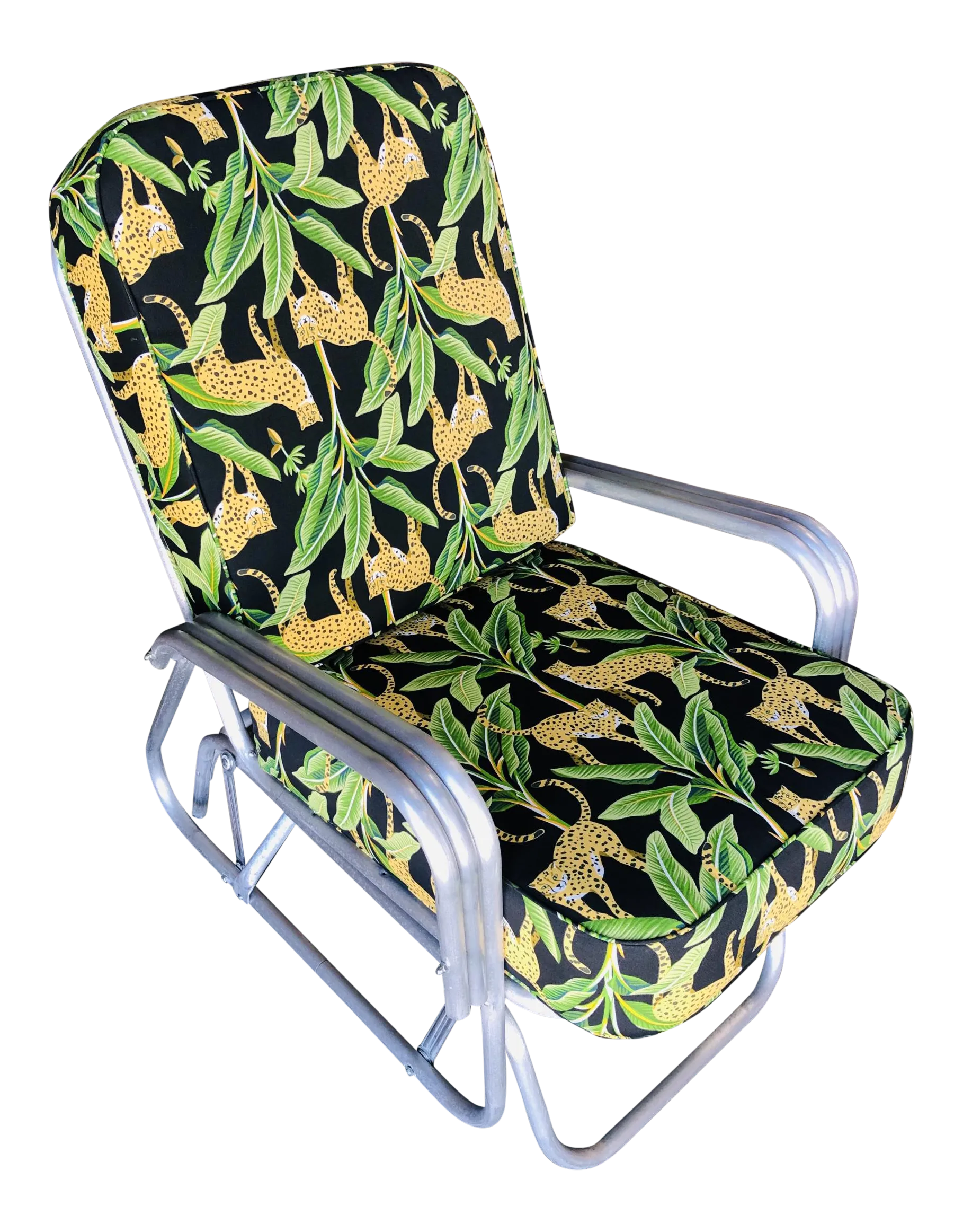 folding pool lounge chairs on Aluminum Patio Outdoor Slider Rocking Lounge Chair With Speed Arm Chairish