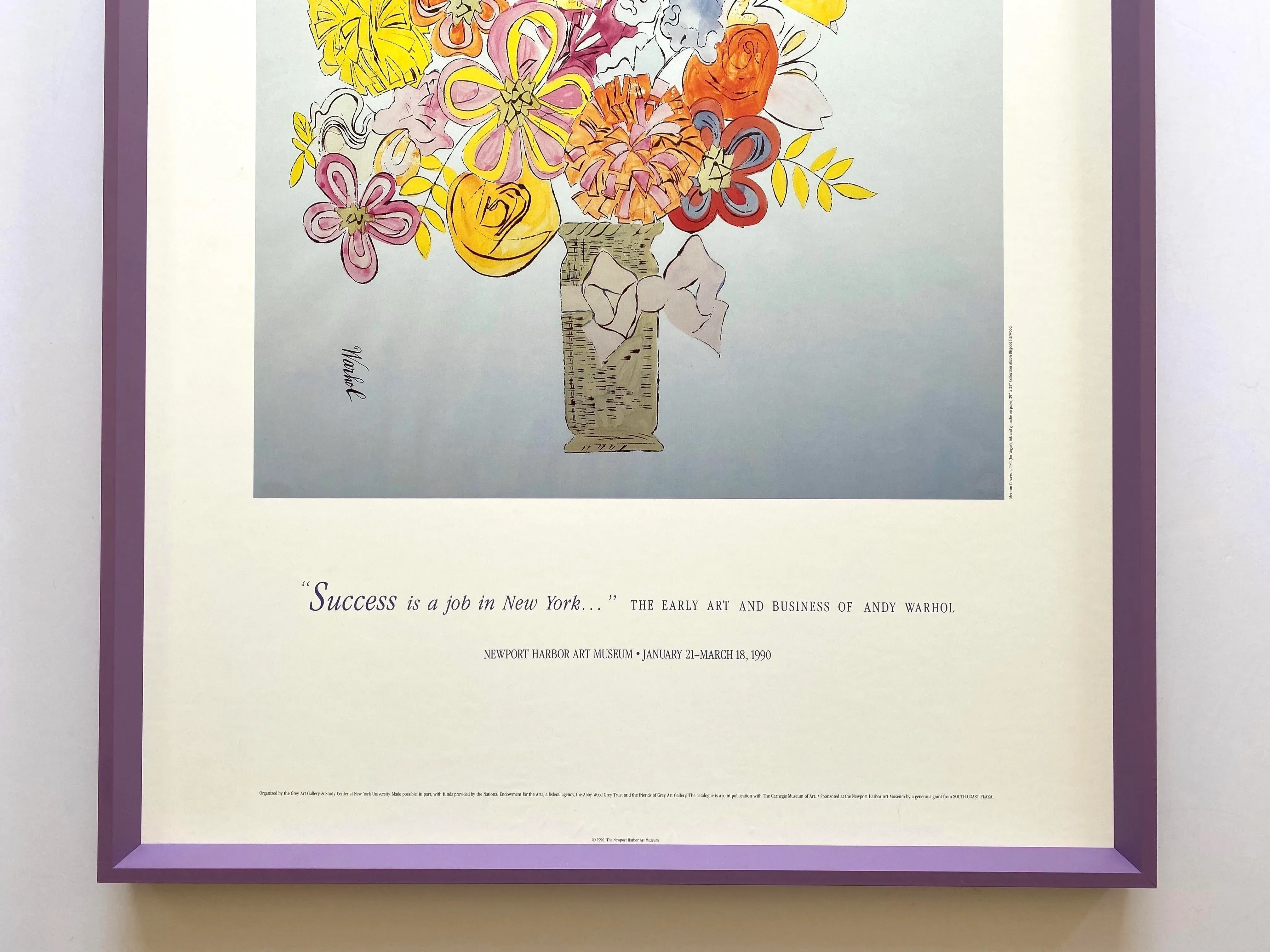 Andy Warhol Vintage 1990 Lithograph Print Framed Pop Art
