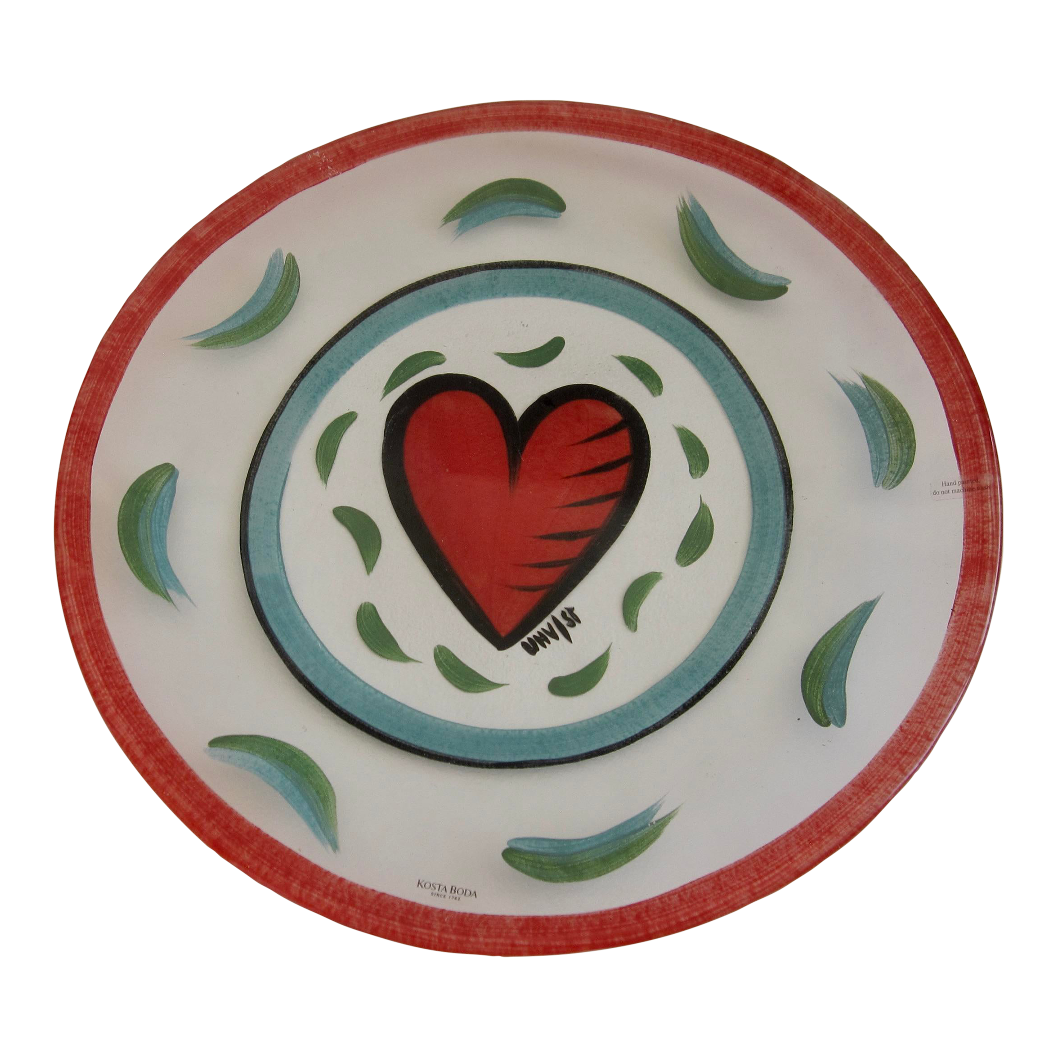 食器 Ulrica Hydman Vallien COSTA CODA plate Kosta Boda Heart Plate Hand Painted Ulrica Hydman Vallien