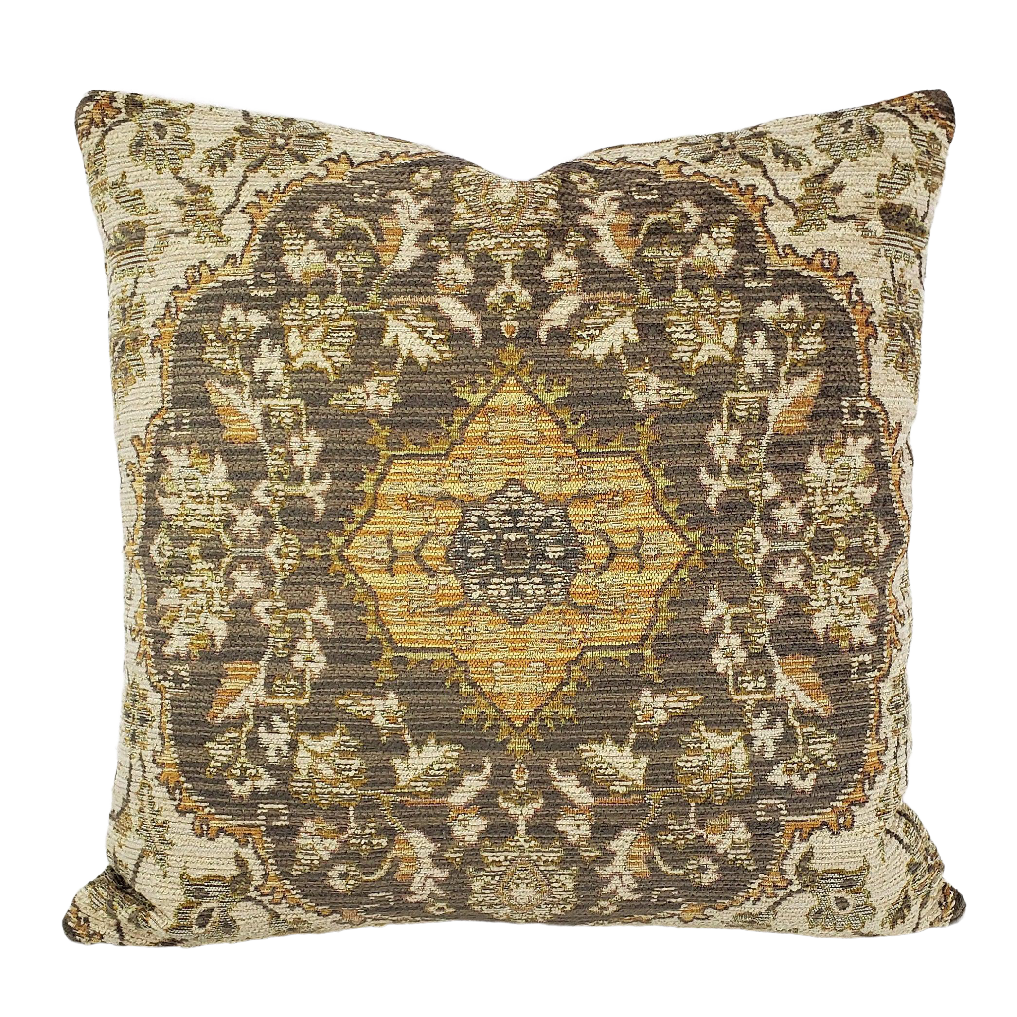 Kravet Design 33219 1611 20 X 20 Pillow Cover Gold Cream And Gray Damask Chenille Accent Cushion Case Chairish