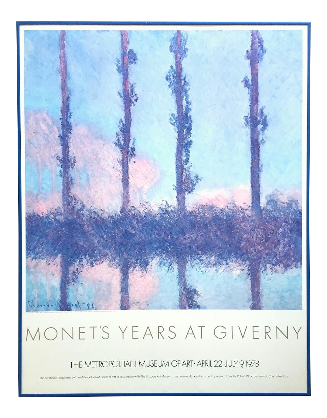 Claude Monet Vintage 1978 Lithograph Print Framed