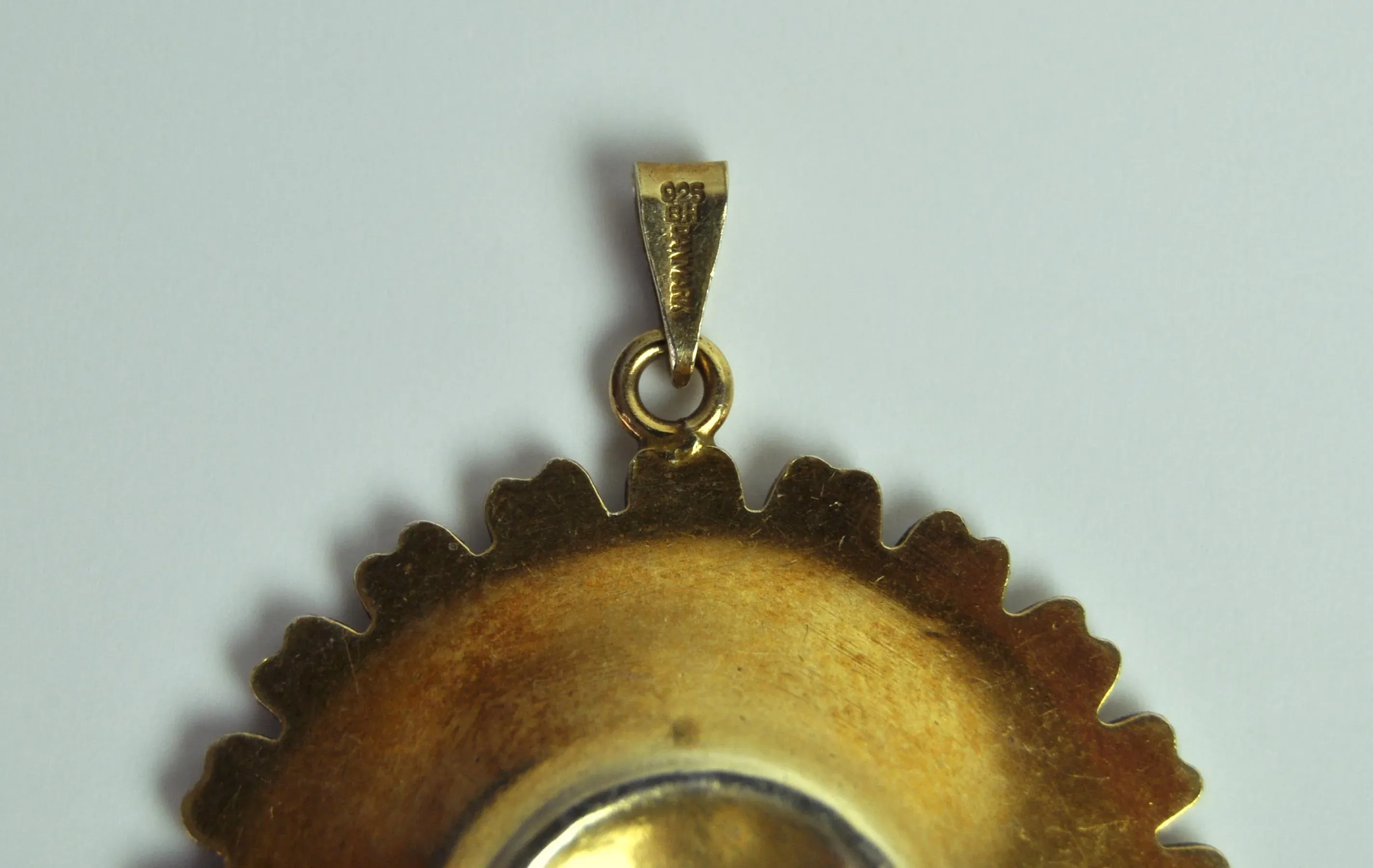 Vintage Danish Pendant in Gilded Sterling Silver by Bernhard Hertz, 1940s