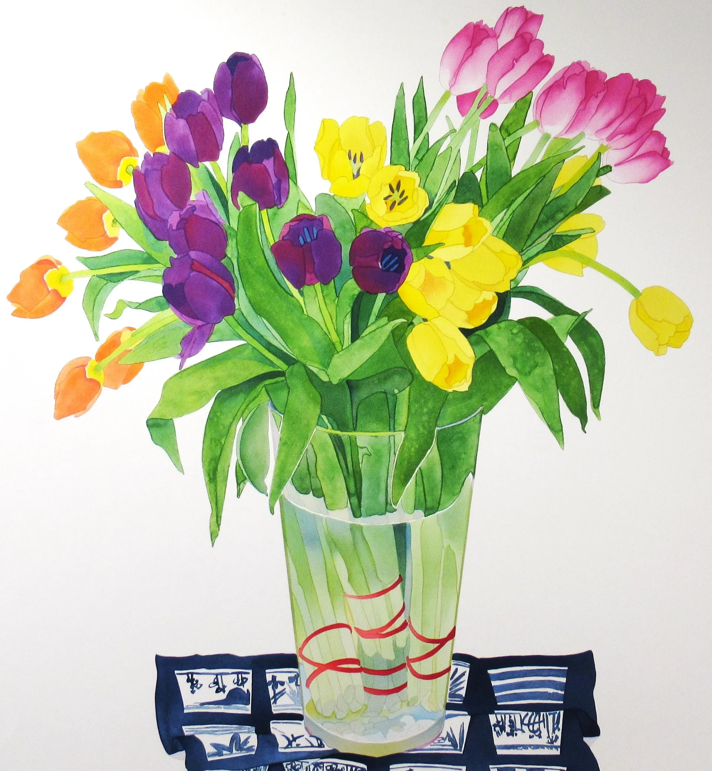 Gary Bukovnik, Tulips in a Vase, 1995 | Chairish