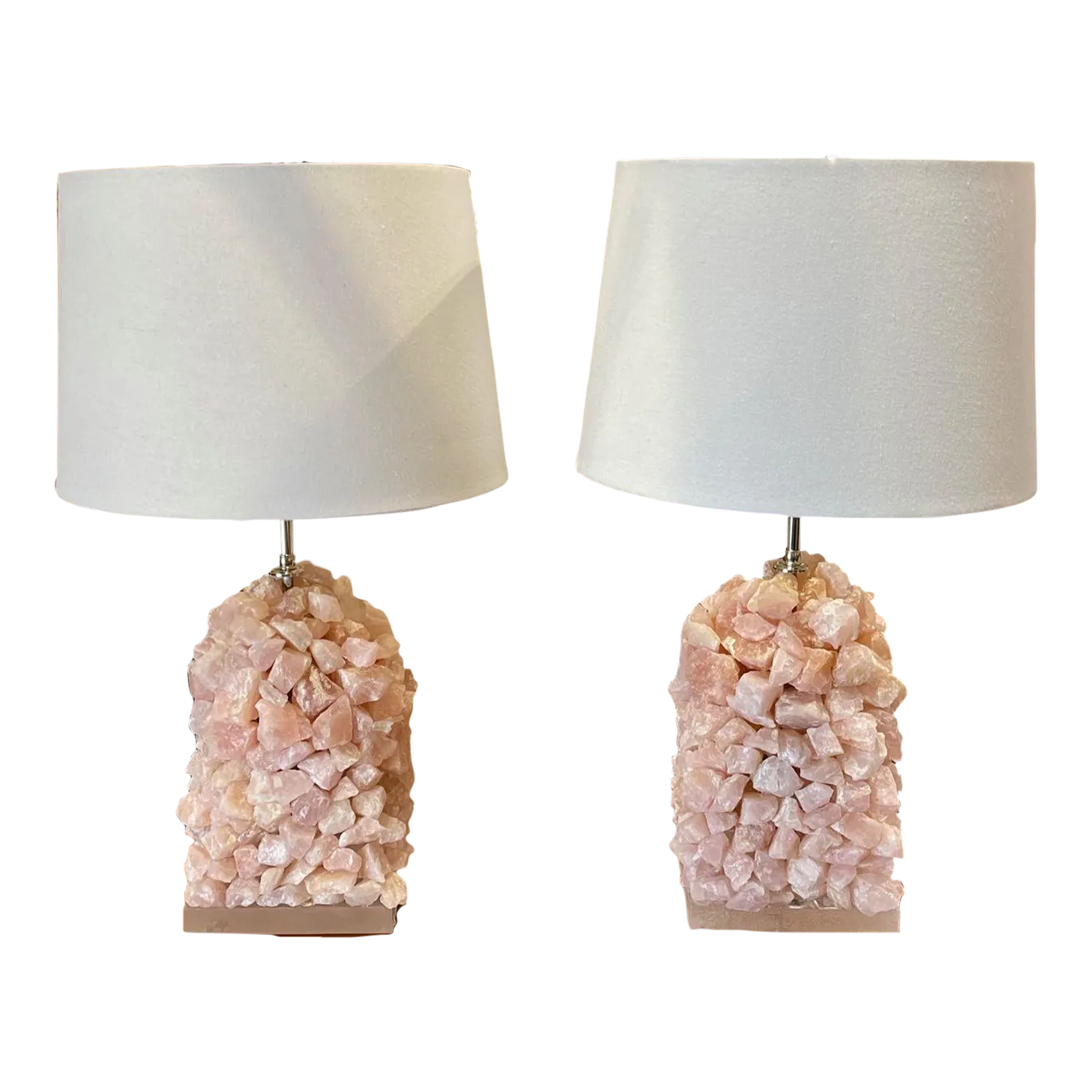 Vintage Pink Quartz Sculpture Lamps Chairish