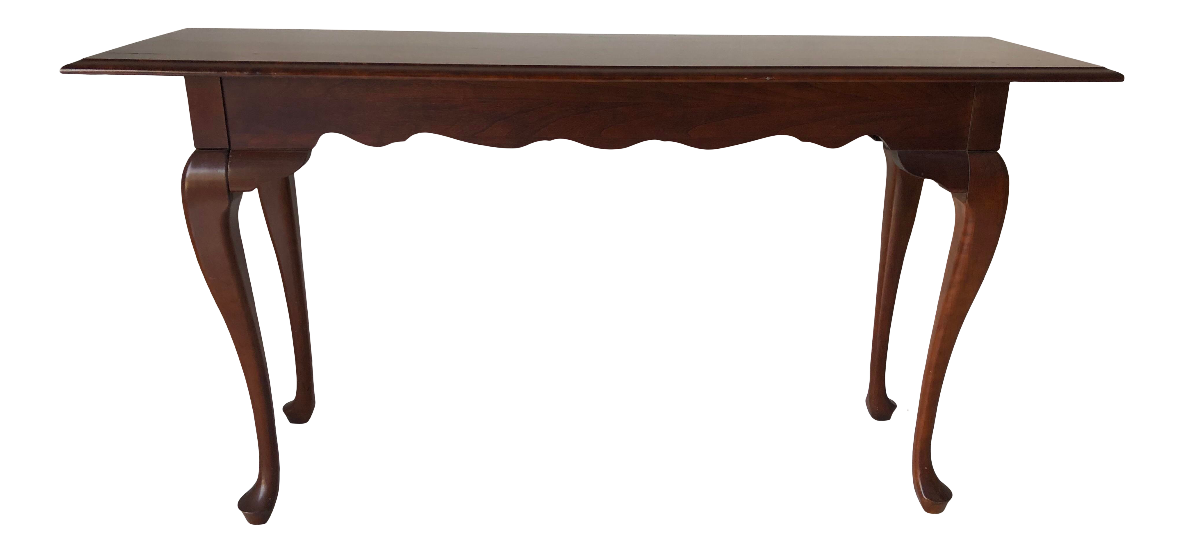 Contemporary Cherry Sofa Table Queen Anne Legs Chairish