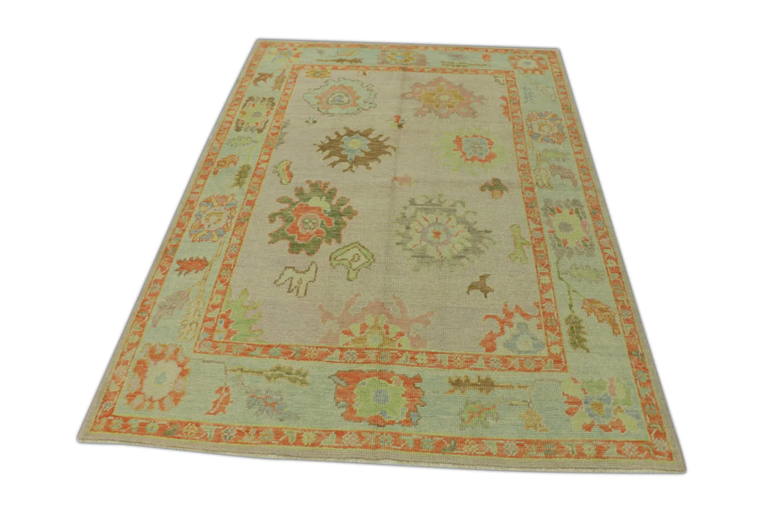Modern Turkish Oushak Rug 5\' x 6\'10\