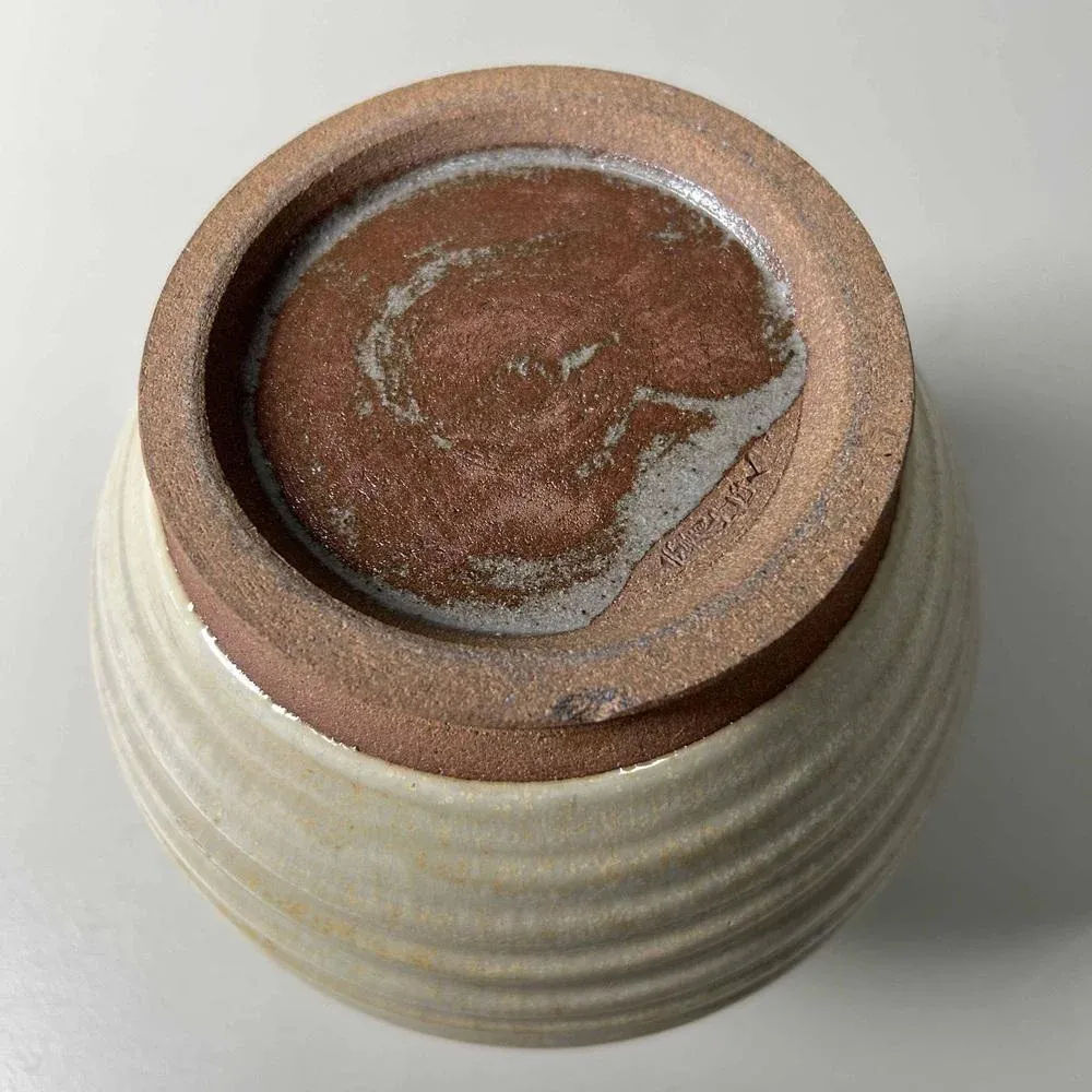 Earthenware Kyo-Yaki Ikebana Flower Vase, Japan, 1960s