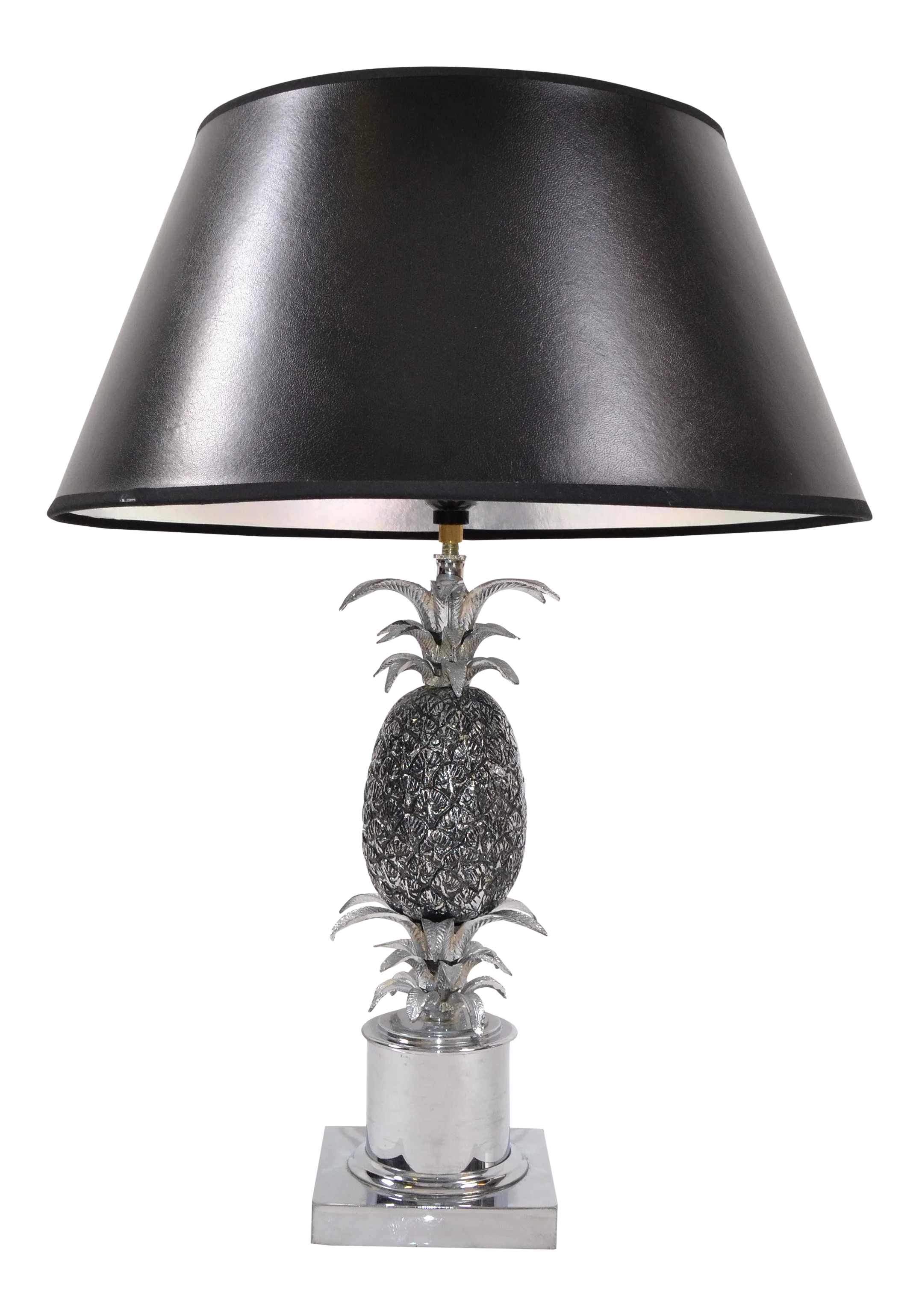 Maison Charles Chrome Nickel Pineapple Table Lamp French