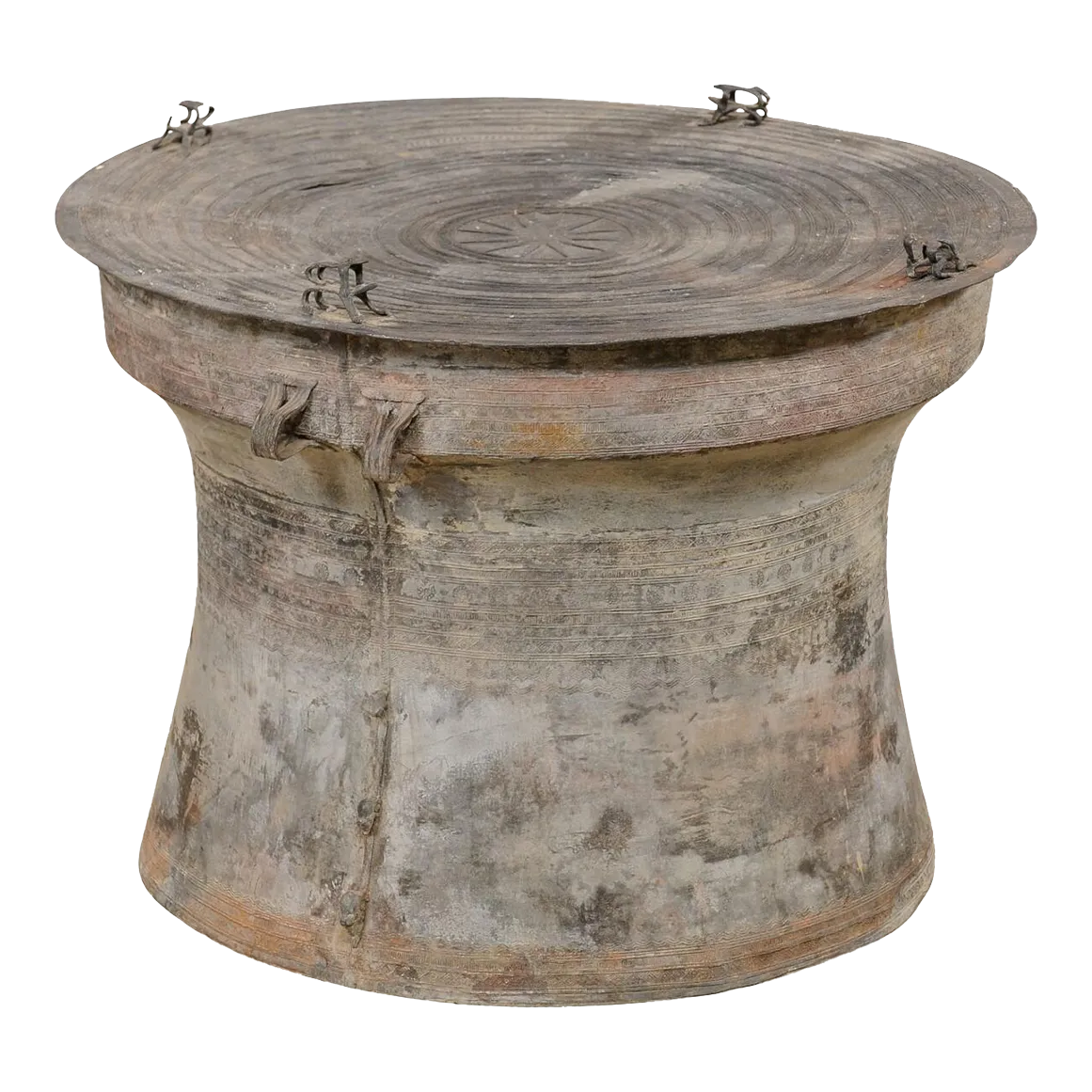 mid-20th-century-bronze-rain-drum-with-patina-thailand-chairish