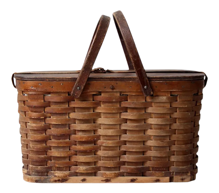 Antique Hawkeye Basket Insulated Picnic Basket Chairish