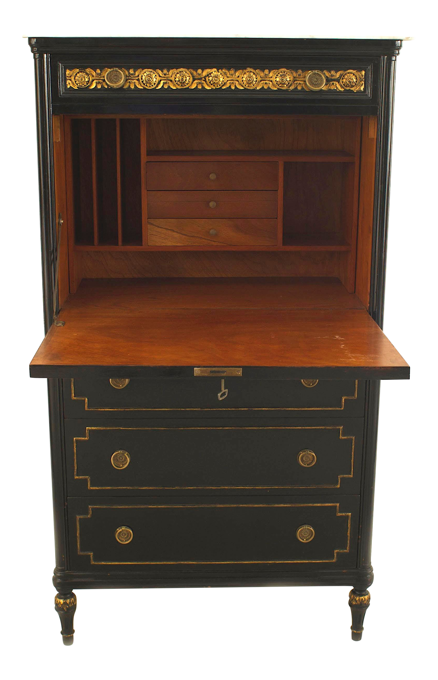 French Ebonized Secretary Desk Chairish