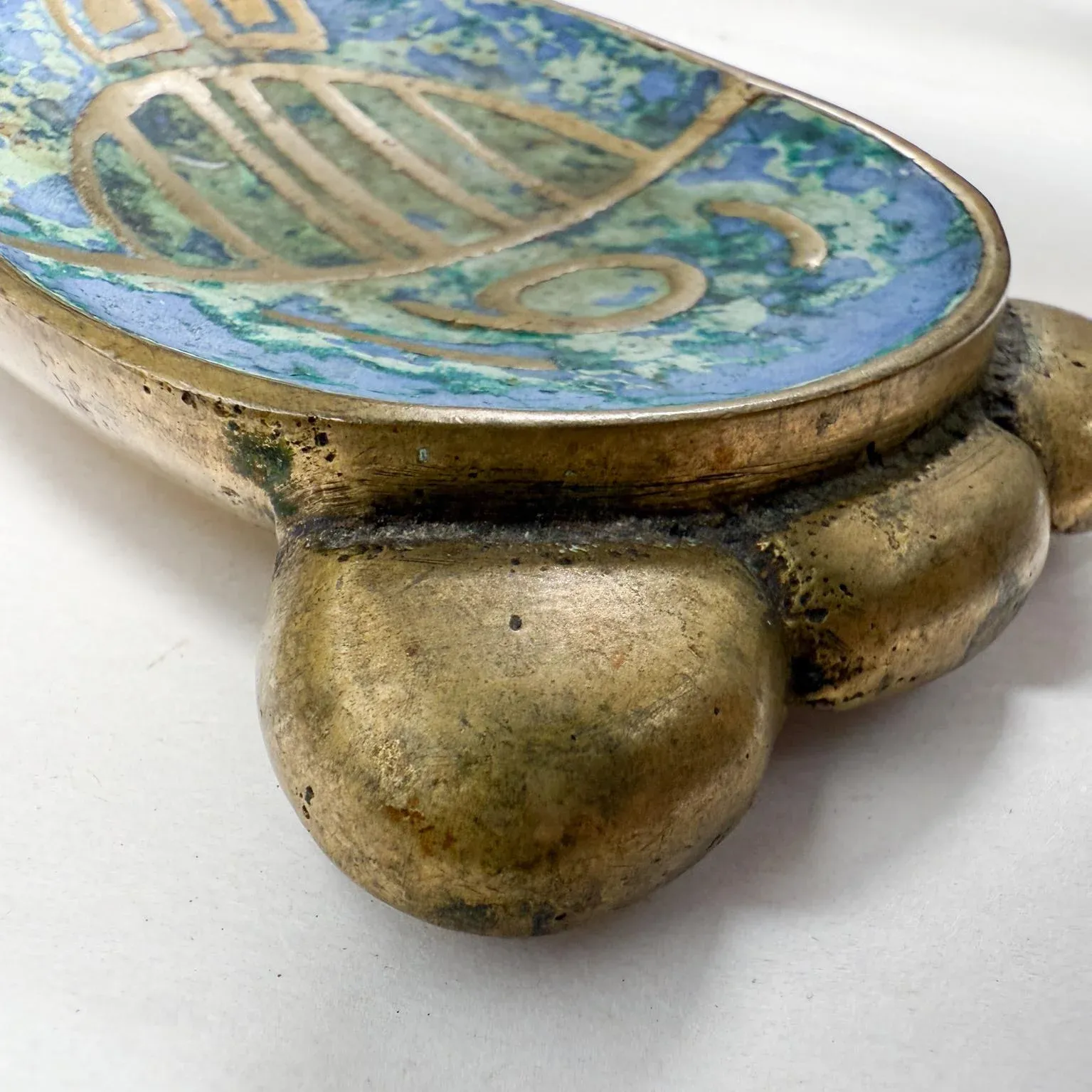 Pepe Mendoza Pineapple Codex Ashtray Bowl Azurite Malachite