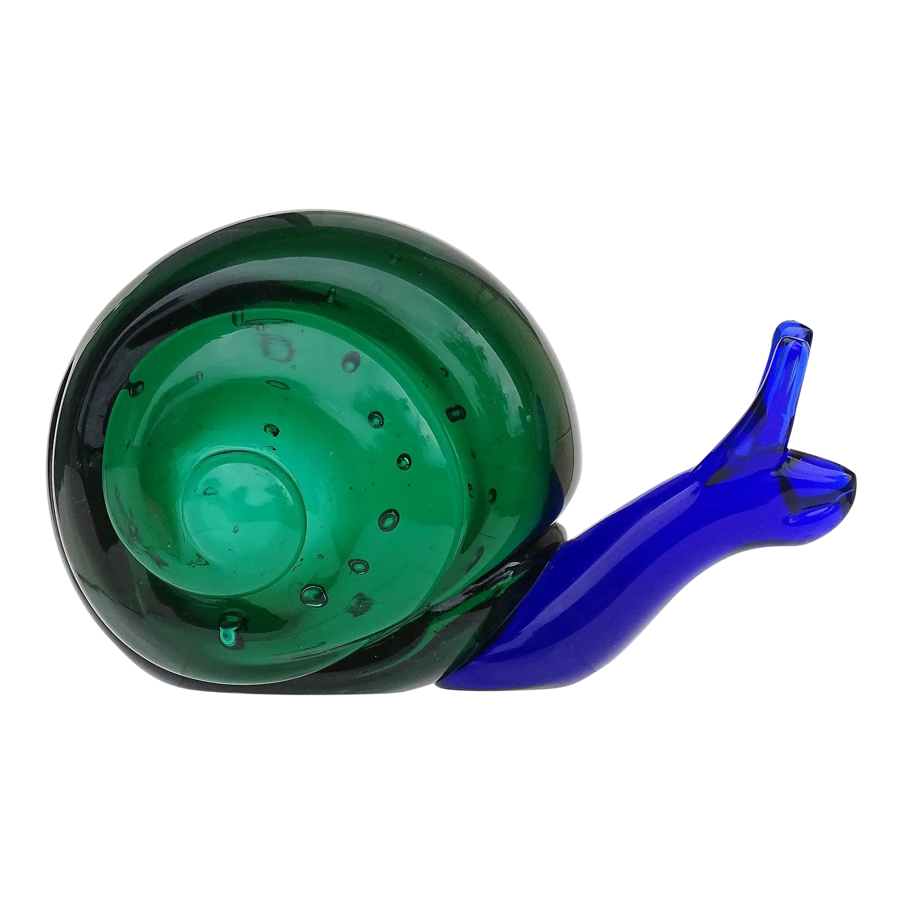 Murano Salviati Sommerso Cobalt Blue Green Vintage Italian