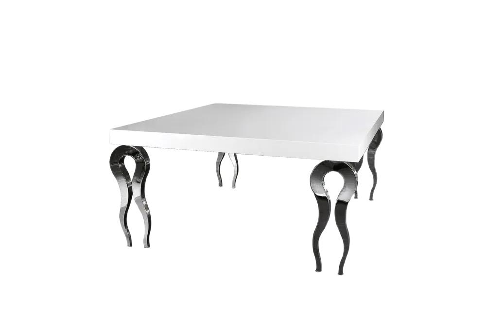 Square Silhouette Table in Wood and Steel from VGnewtrend, Italy