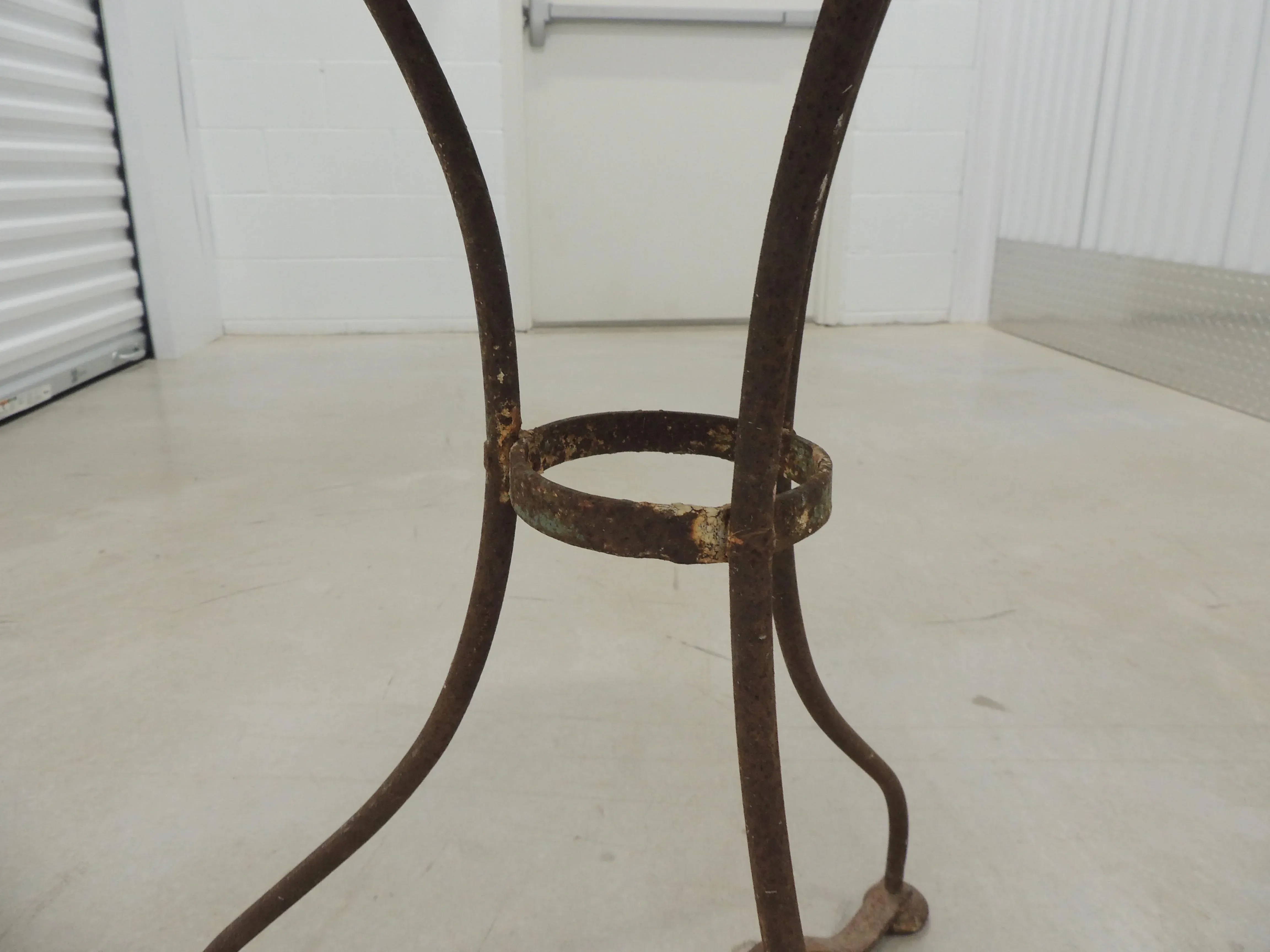 French Antique Rustic Wrought Iron Bistro Round Table