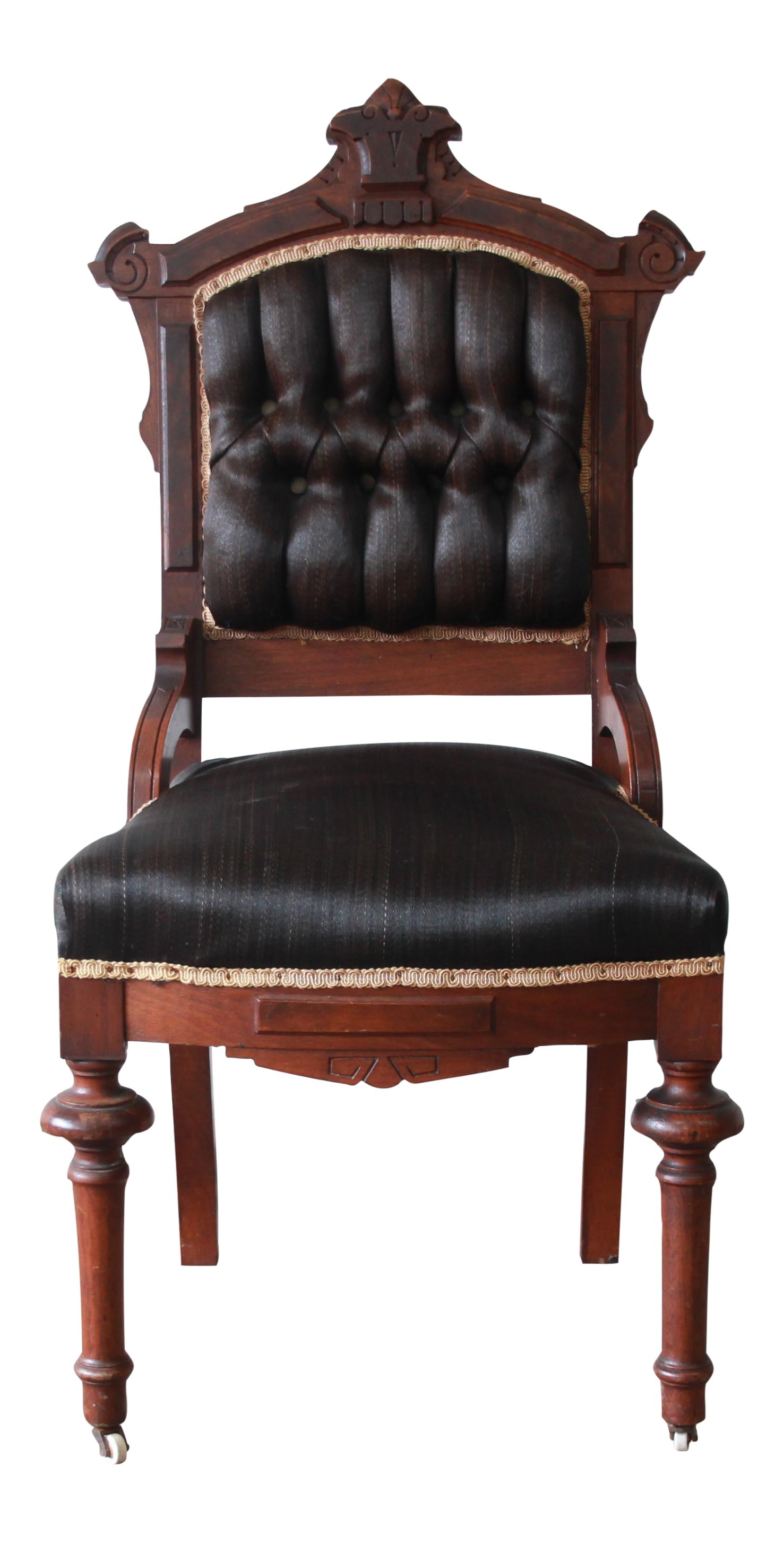 Antique Victorian Carved Walnut Slipper Chair Chairish
