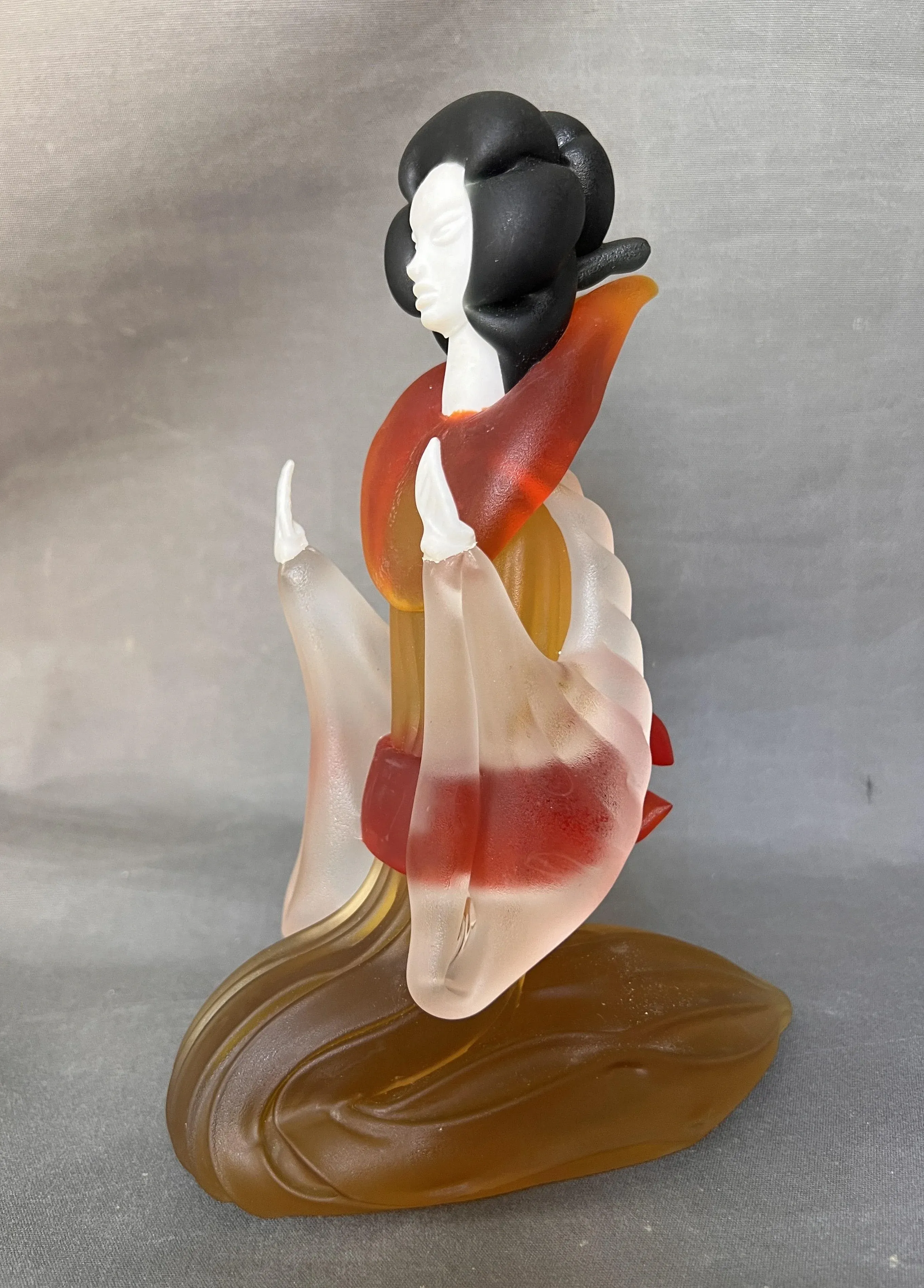 Murano Glass Salviati Venice Made in Italy 赤黒 フリル 氷皿