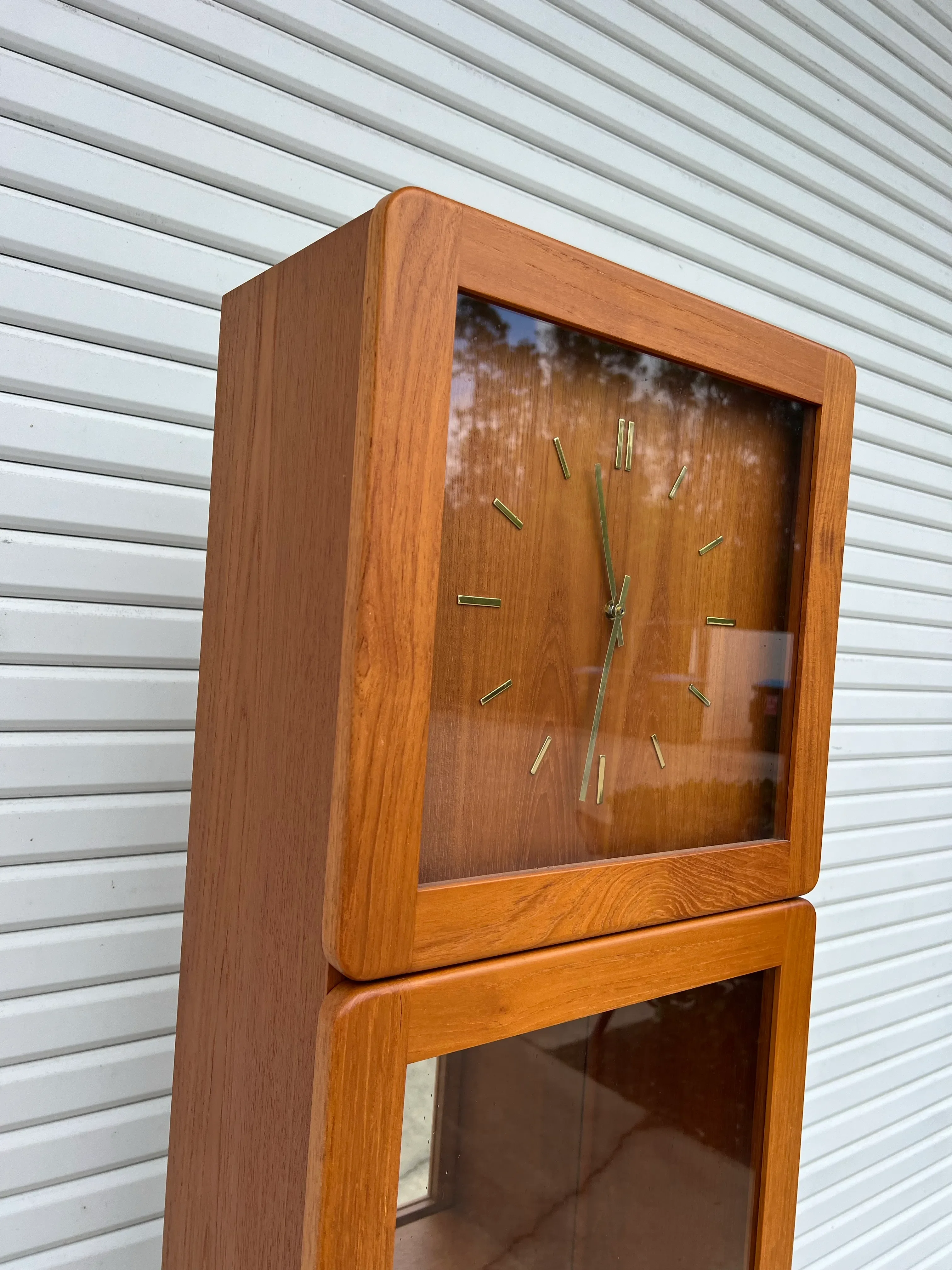 Mid-Century Modern Danish Teak DANclock Lighted Floor Clock