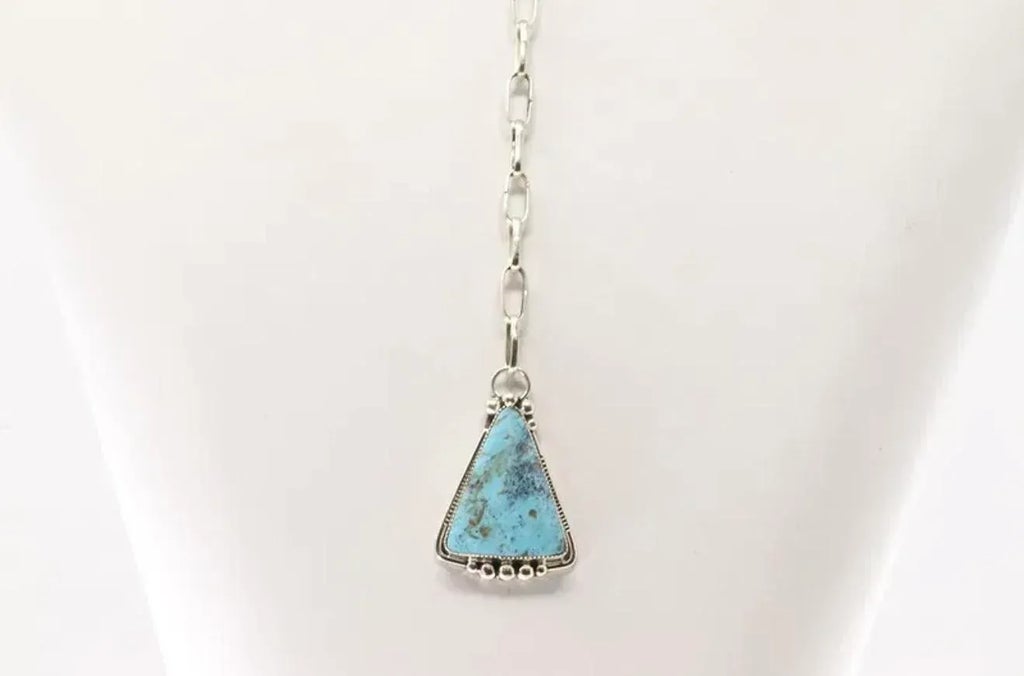 Navajo Sterling Silver Turquoise Necklace by Charlene Yazzie