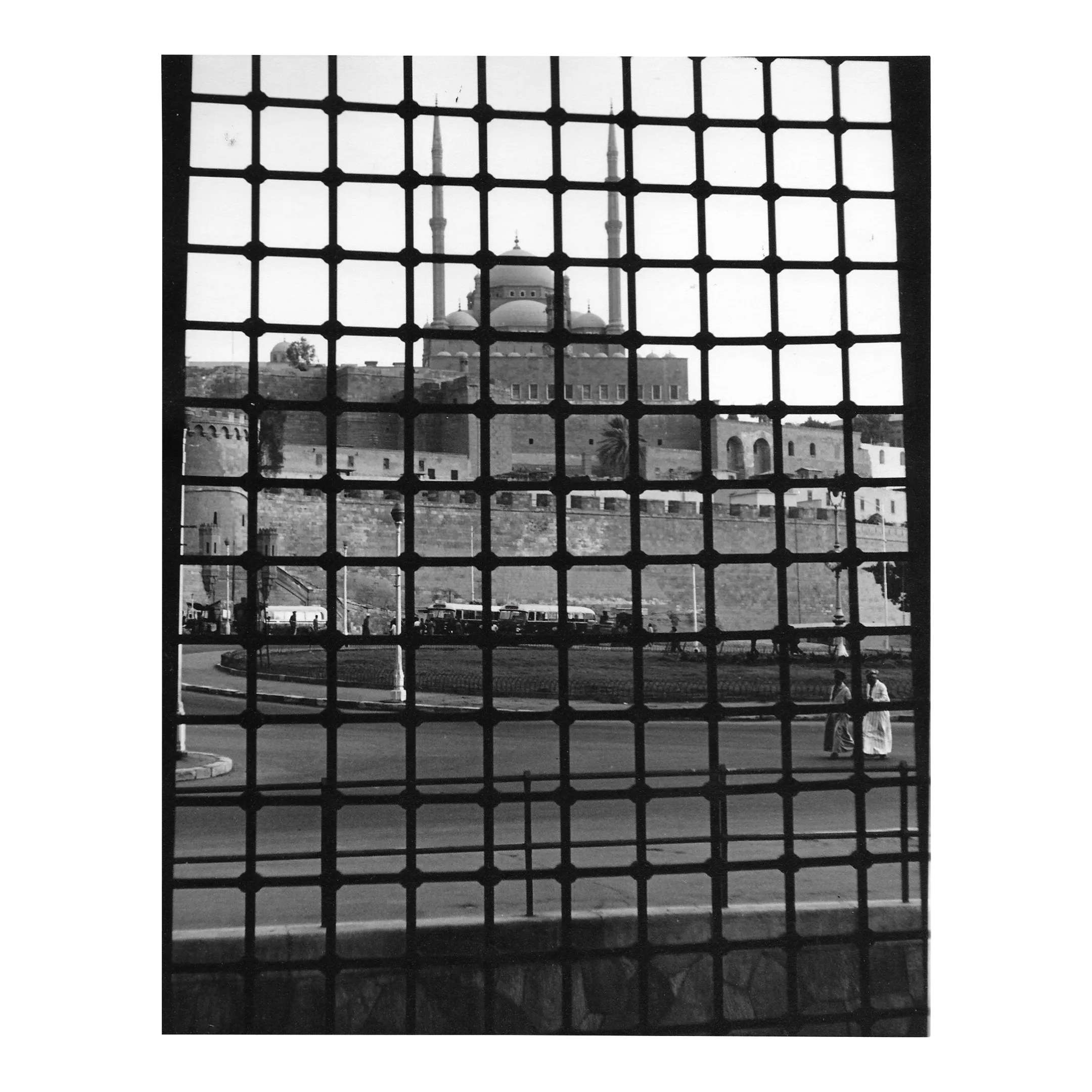Vintage Deer Antlers Bowhunting Trophy Mounted on Arrow Shaped Carved Mahogany Wood1964 Citadel of Cairo Egypt Architectural Photograph