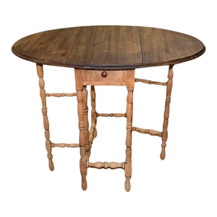 Imperial Furniture Grand Rapids Folding Wood Turned Leg Side Table With