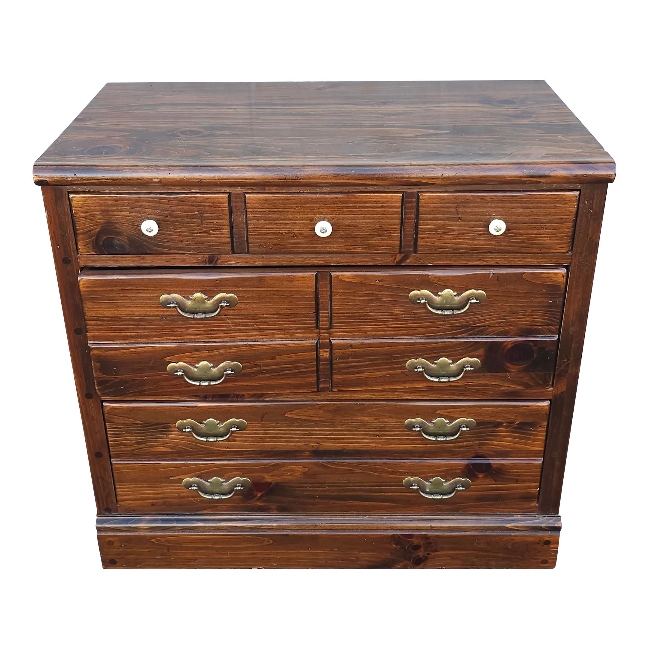 Ethan Allen Old Tavern Antiqued Pine Three Drawers Chest