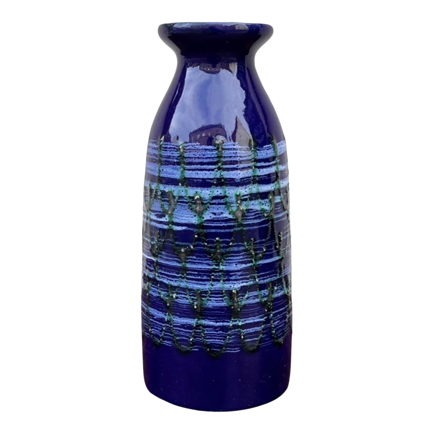Strehla Keramik Cobalt Ceramic Vase, Germany 1960s. Chairish