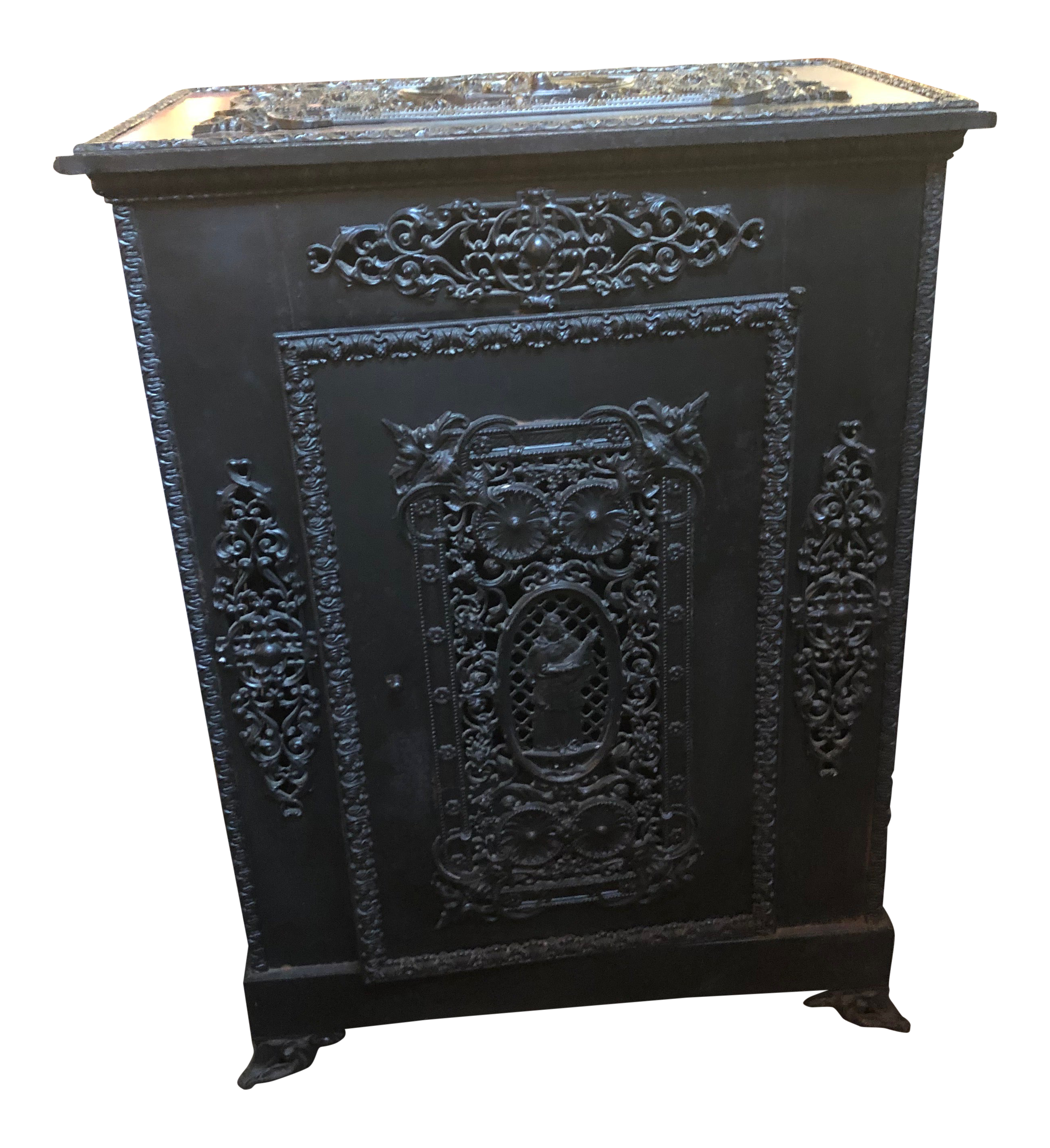 Antique Victorian Ornate Black Cast Iron Radiator Cover Chairish