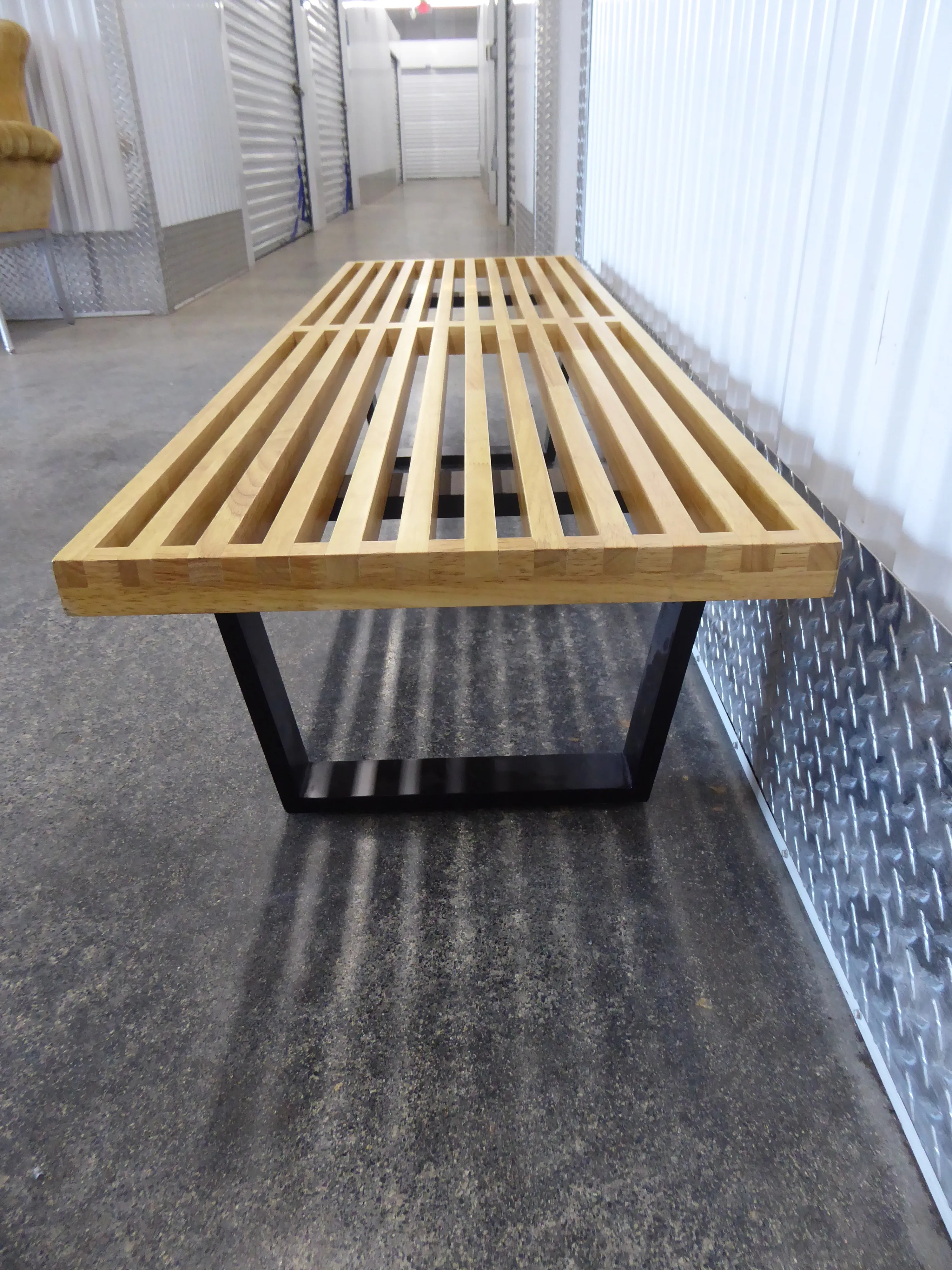 Vintage Large George Nelson Style Slatted Bench