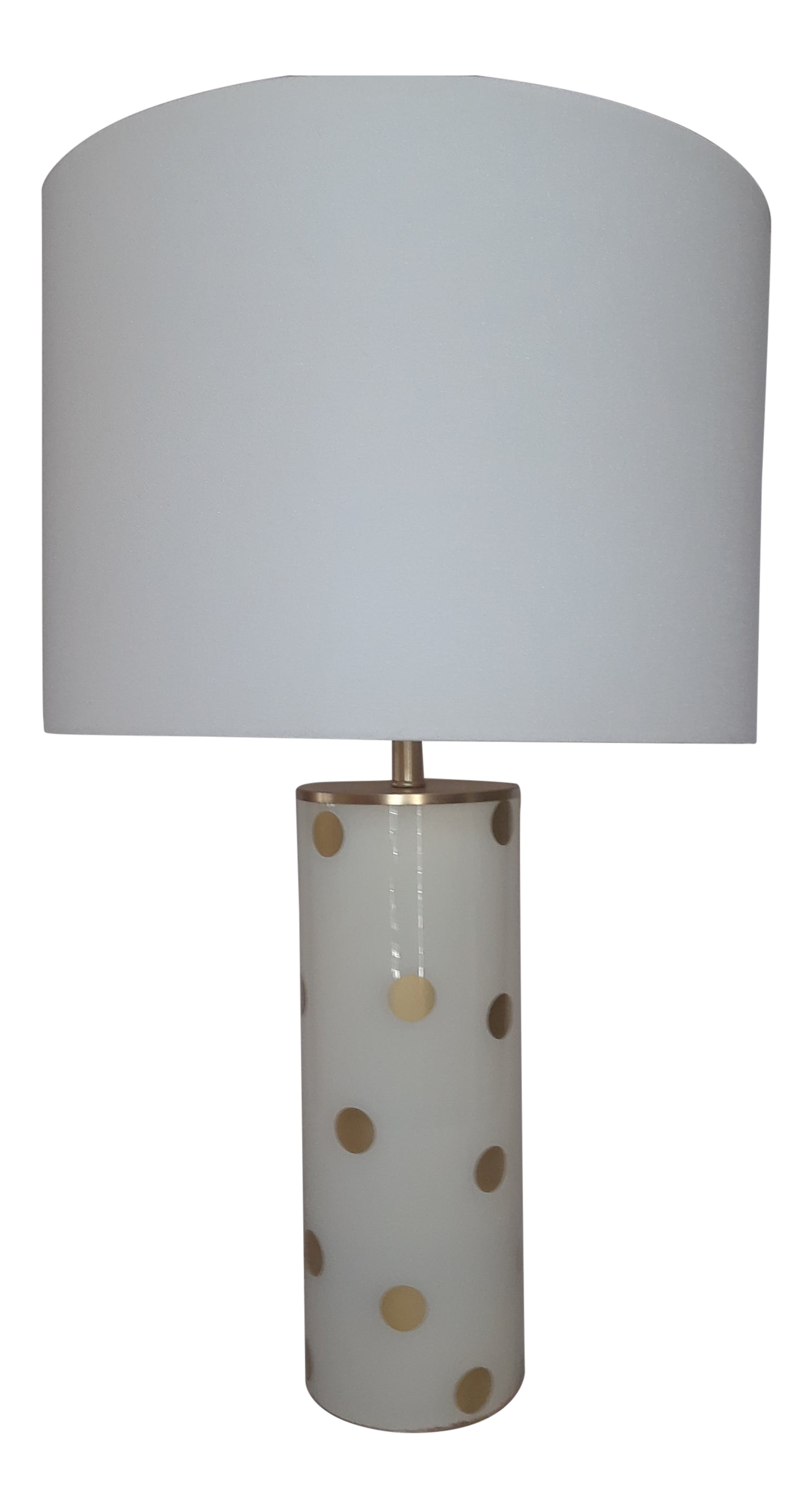 kate spade white and gold polka dot lamp
