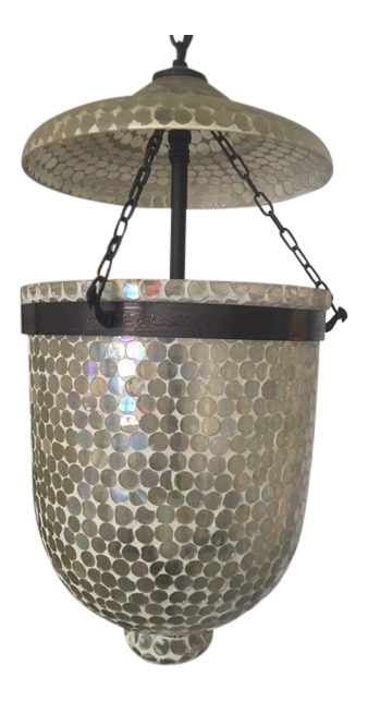 Mosaic Hurricane Glass And Bronze Colored Lantern Chairish